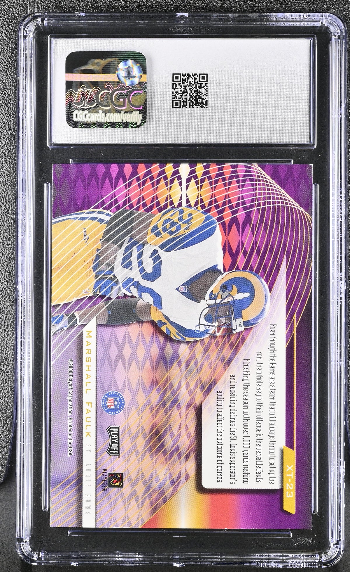 2000 Playoff Absolute Marshall Faulk Extreme Team #XT-23 CGC 9.5 St. Louis Rams