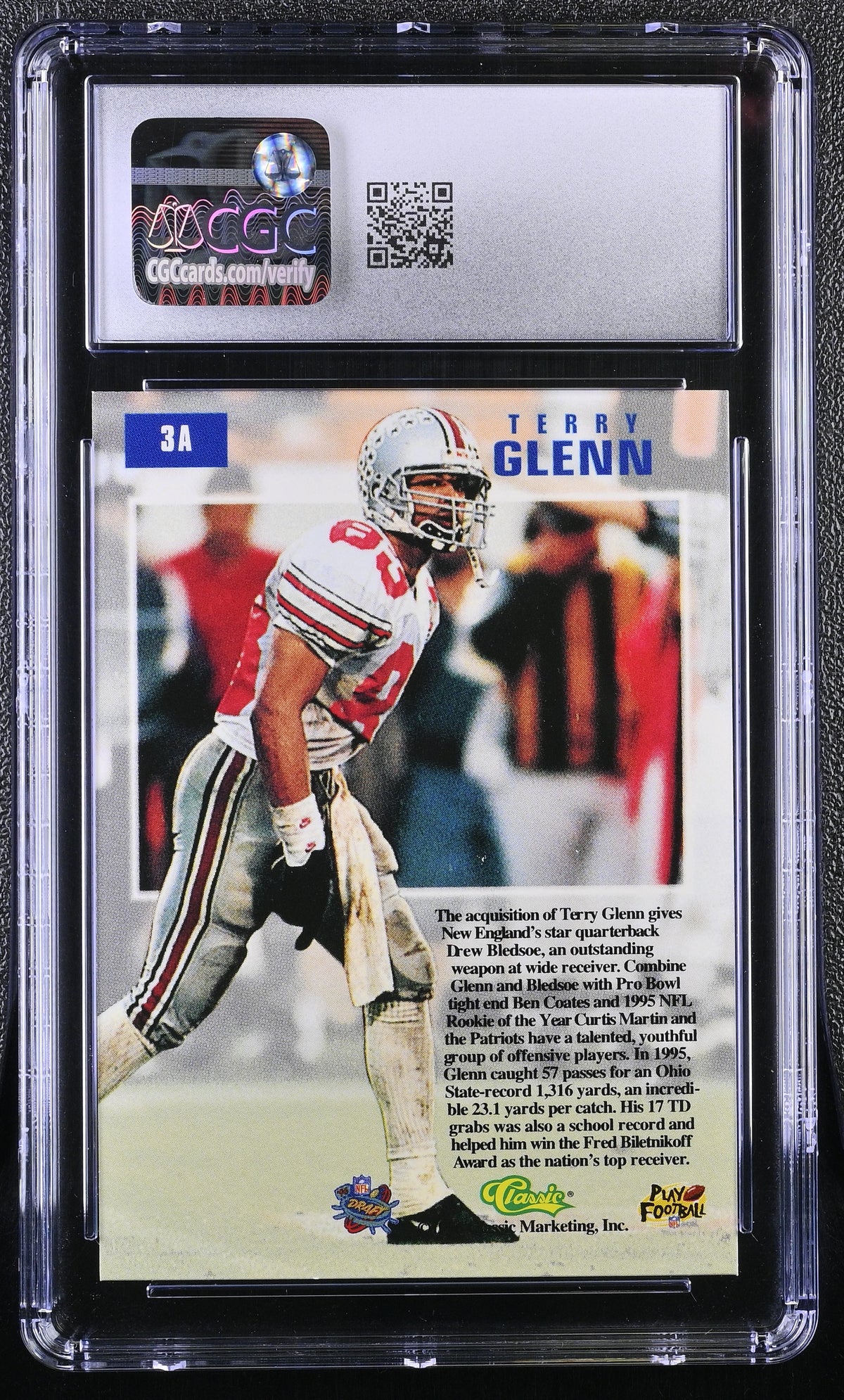 1996 Classic NFL Draft Day Terry Glenn Rookie #3A CGC 9.5 New England Patriots