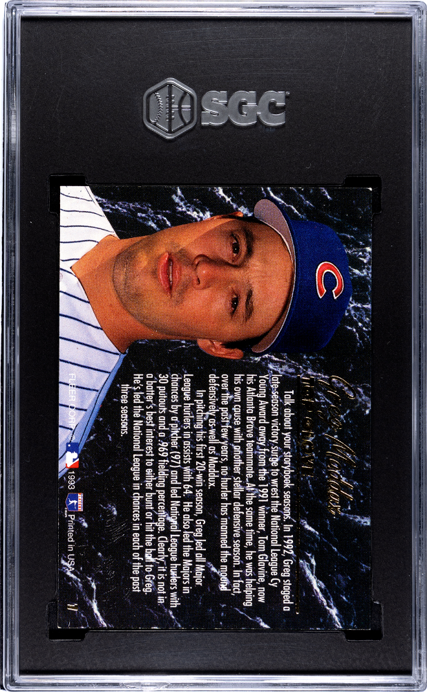 1993 Fleer Ultra Greg Maddux #1 Top Glove SGC 8