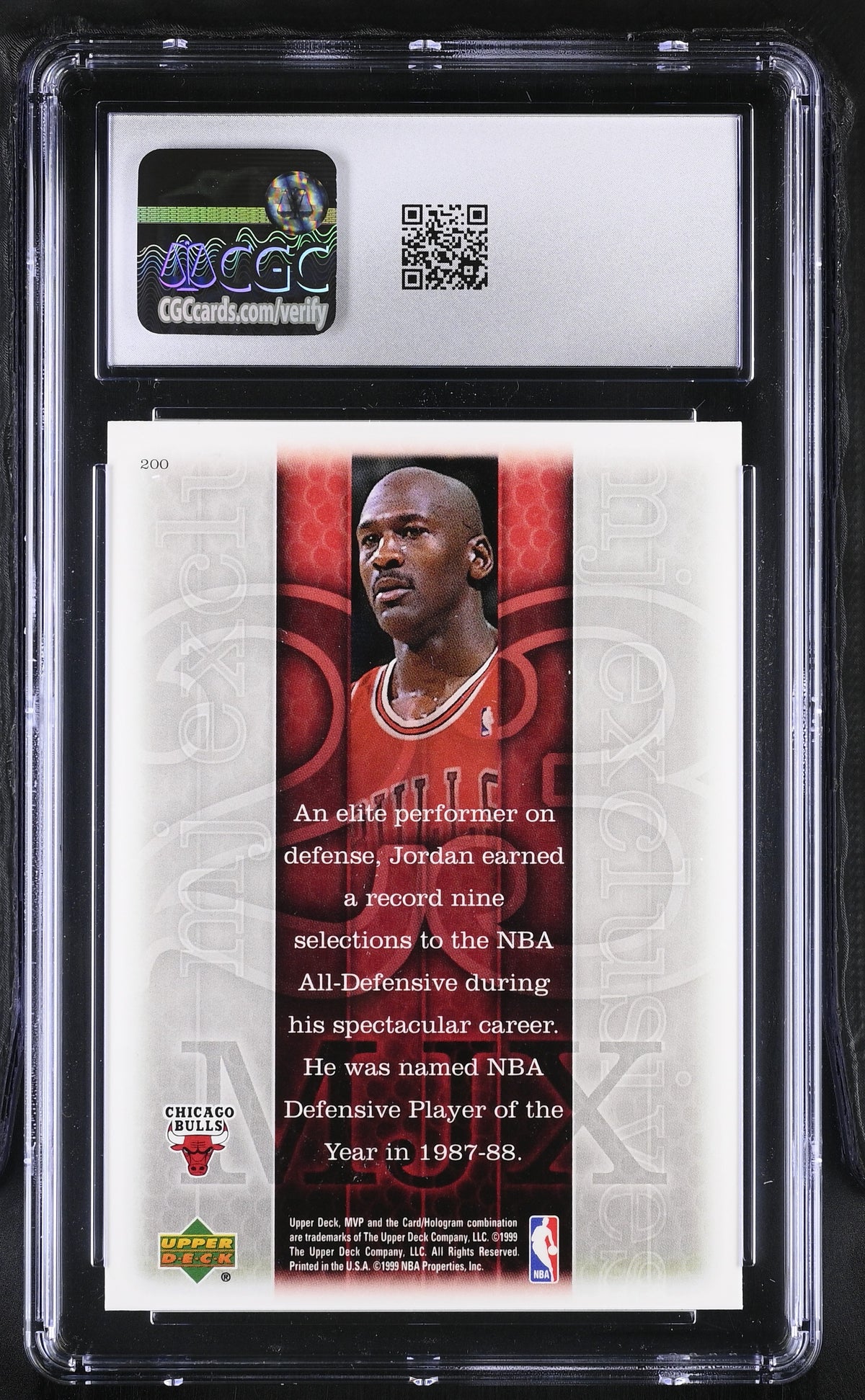 1999-00 Upper Deck MVP Michael Jordan #200 CGC 10 Chicago Bulls