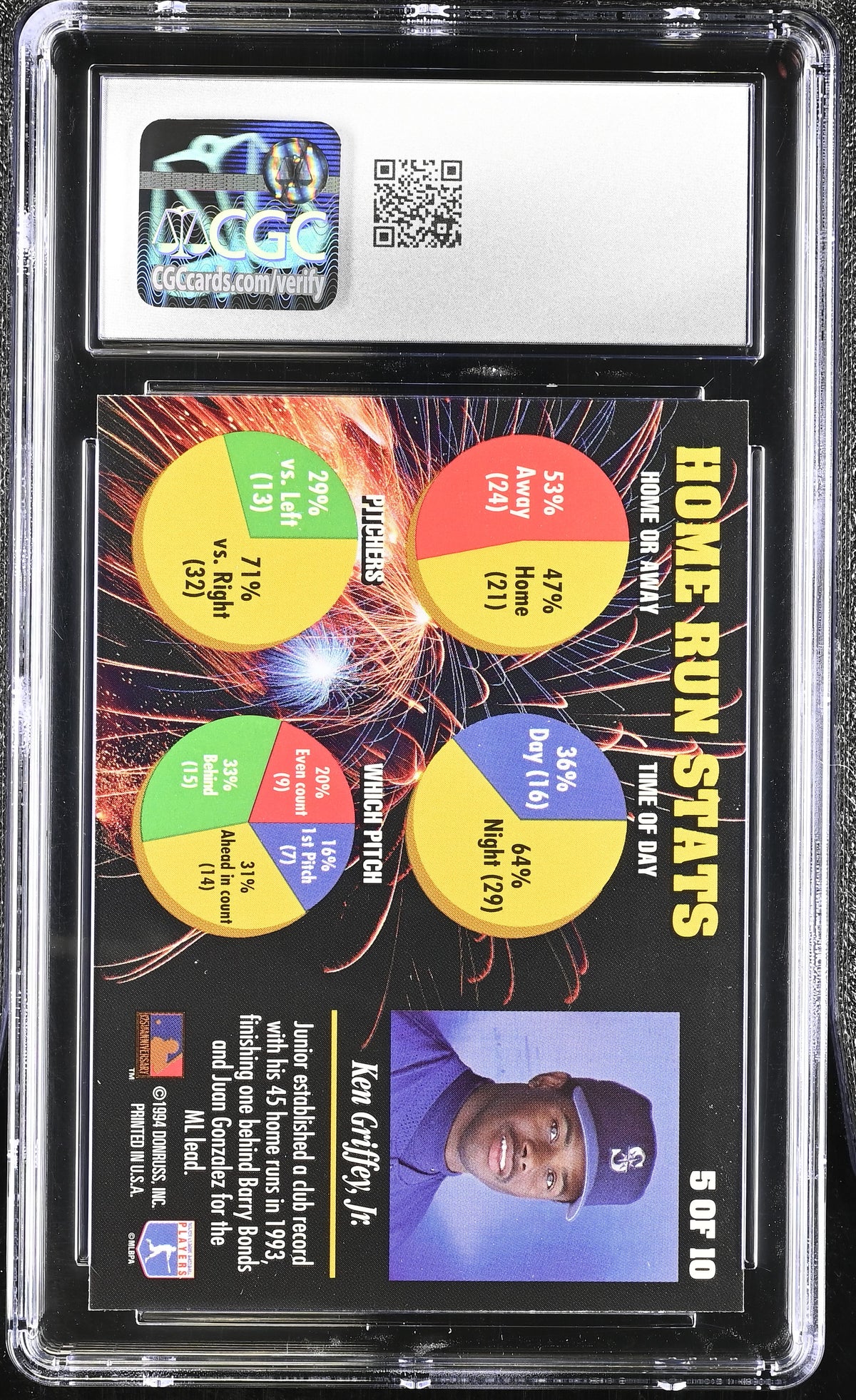 1994 Leaf Ken Griffey Jr. Power Brokers #5 CGC 9 Seattle Mariners