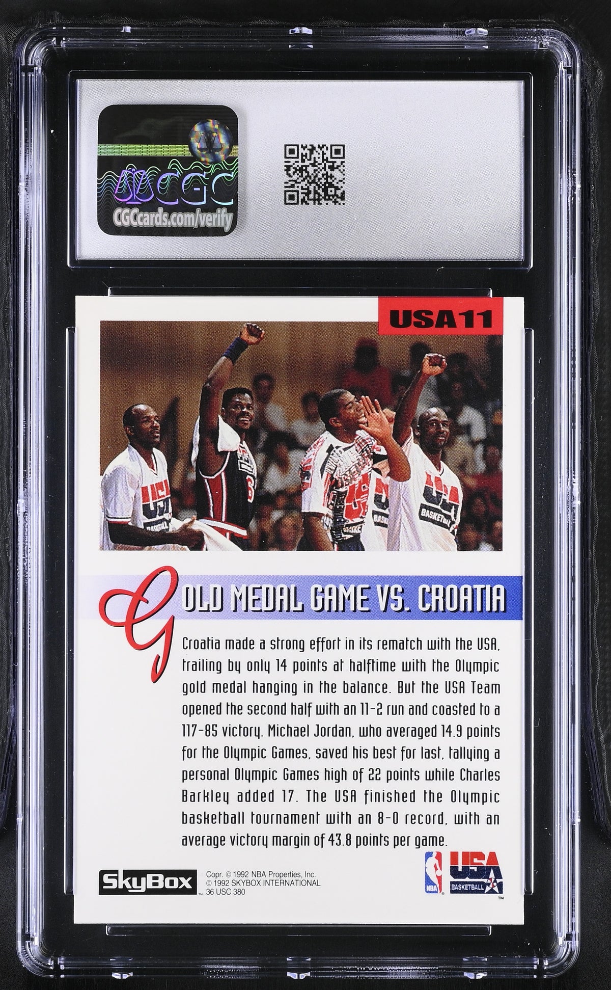 1992-93 Skybox Michael Jordan Olympic Team #USA11 CGC 9 Chicago Bulls