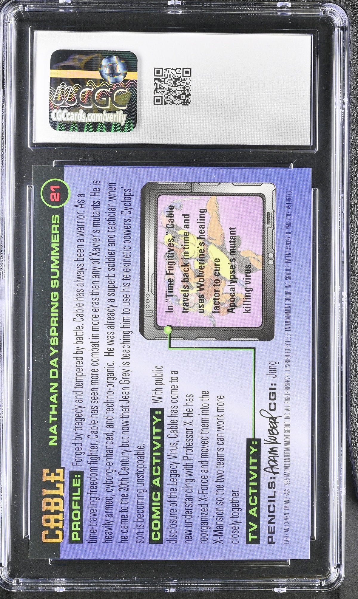 1995 Fleer Ultra X-Men All-Chromium Cable #21 CGC 10