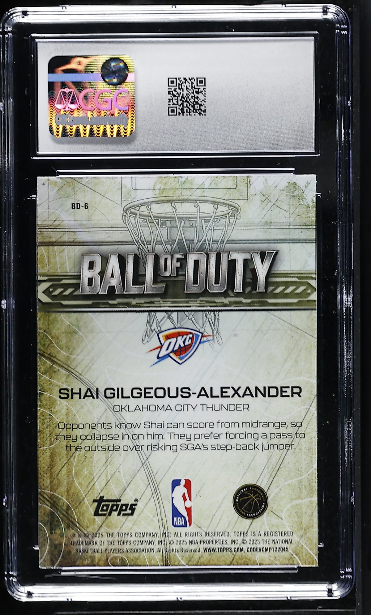 2025-26 Topps Chrome Shai Gilgeous-Alexander Ball of Duty #BD-6 CGC 10 Thunder