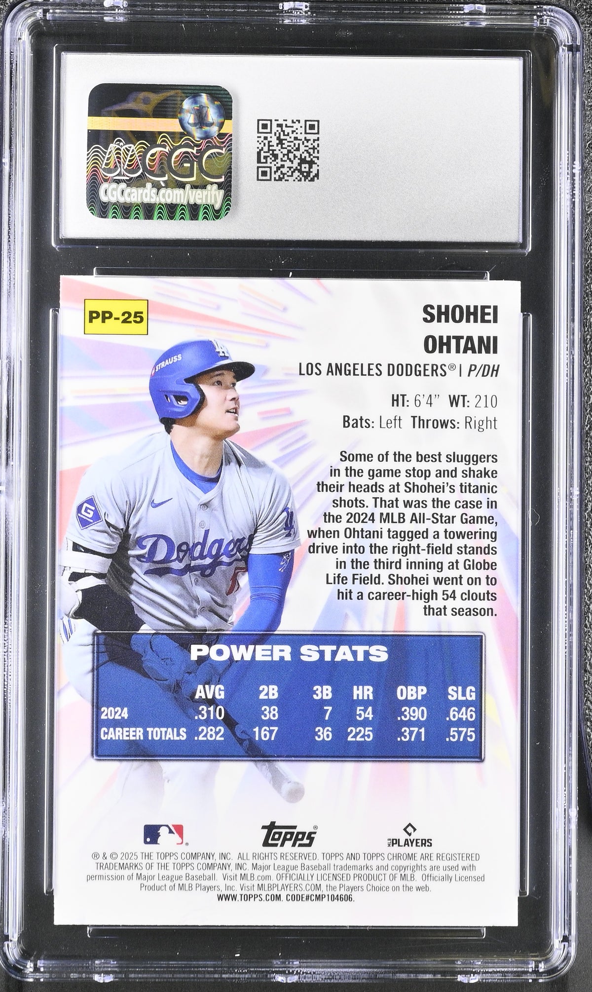 2025 Topps Chrome Shohei Ohtani Power Players #PP-25 CGC 10 Los Angeles Dodgers
