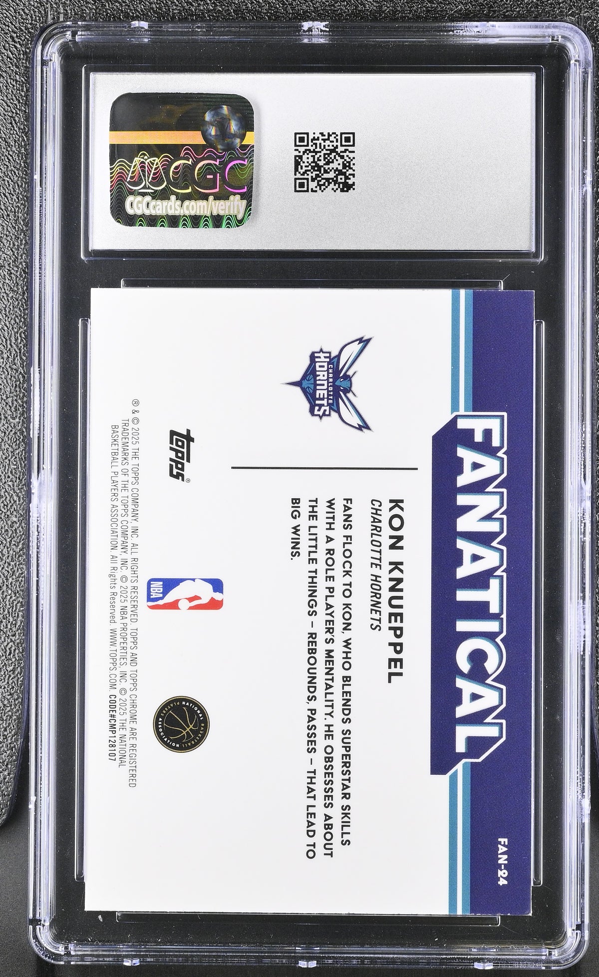 2025-26 Topps Chrome Kon Knueppel Rookie Fanatical #FAN-24 CGC 10 Hornets