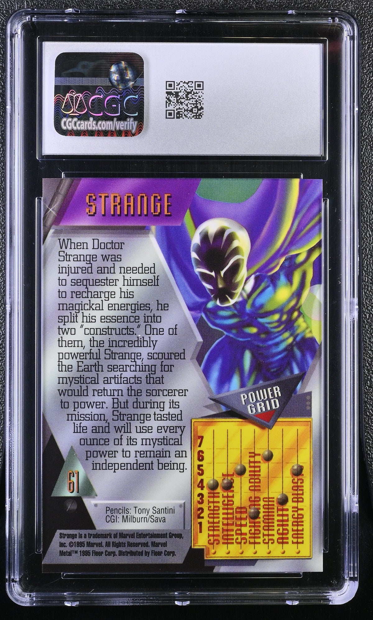 1995 Fleer Marvel Metal Inaugural Edition Strange #61 CGC 9.5