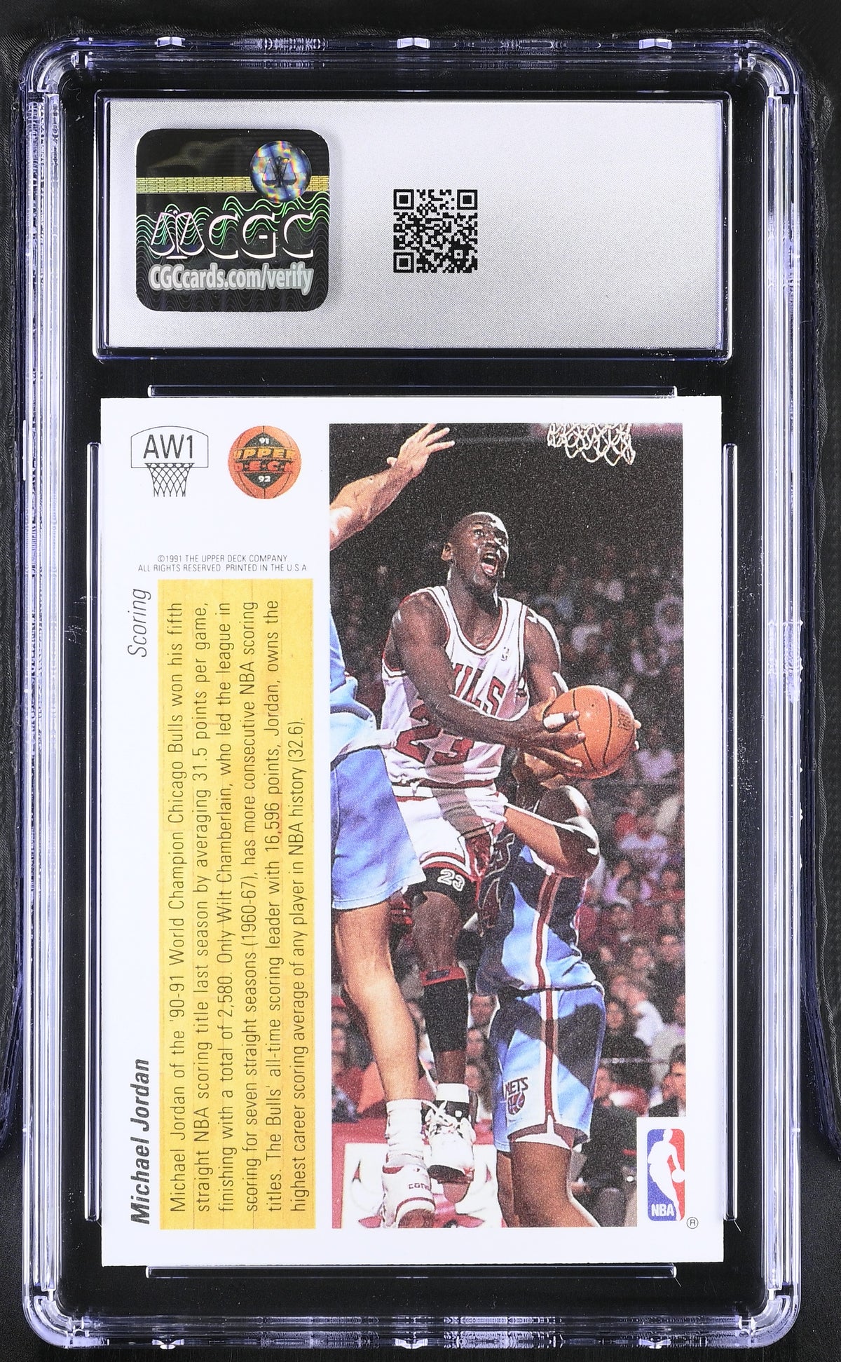 1991-92 Upper Deck Michael Jordan Scoring Award Winner Holograms #AW1 CGC 8