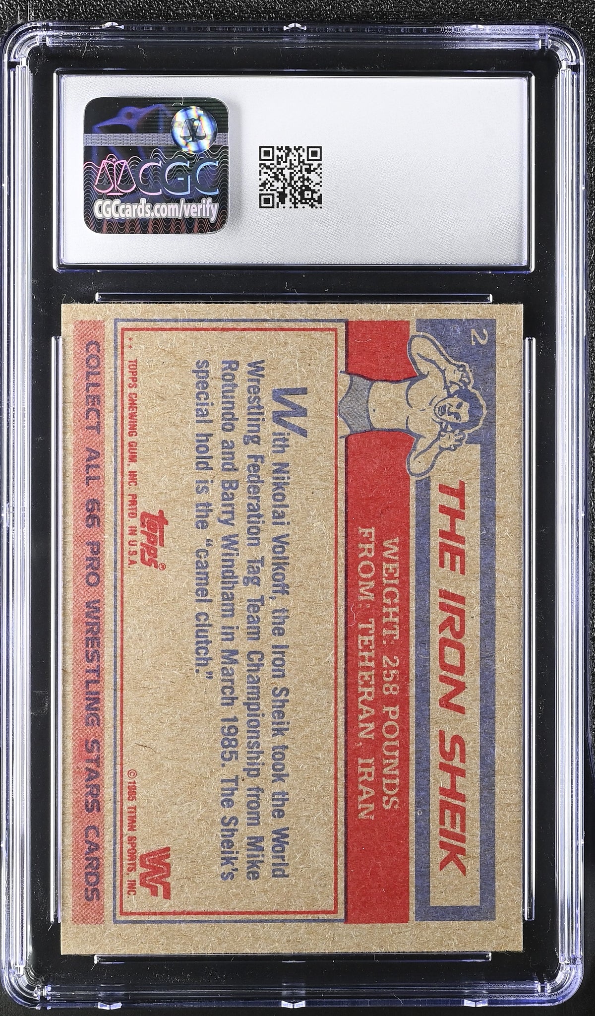 1985 Topps WWF The Iron Sheik #2 CGC 9.5