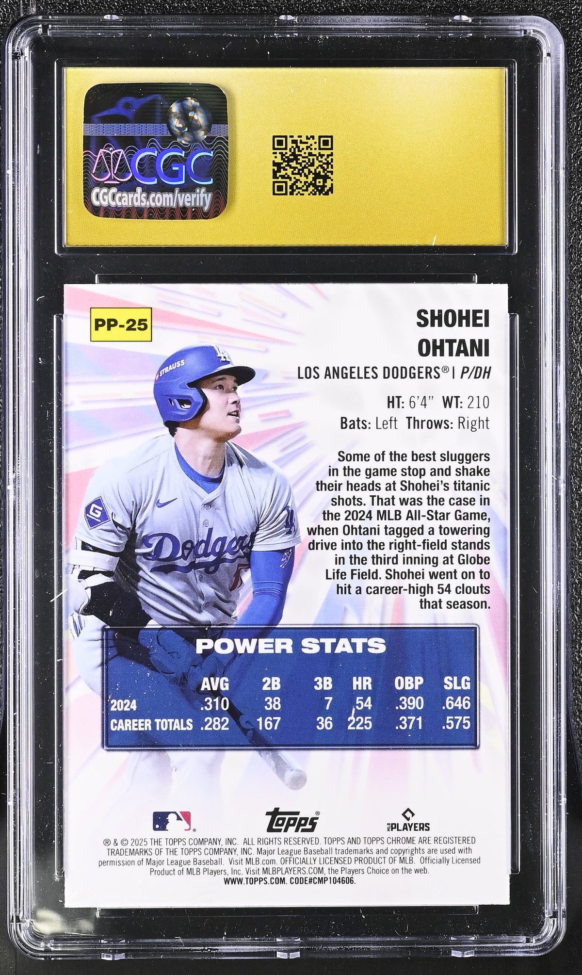 2025 Topps Chrome Shohei Ohtani Power Players #PP-25 CGC Pristine 10