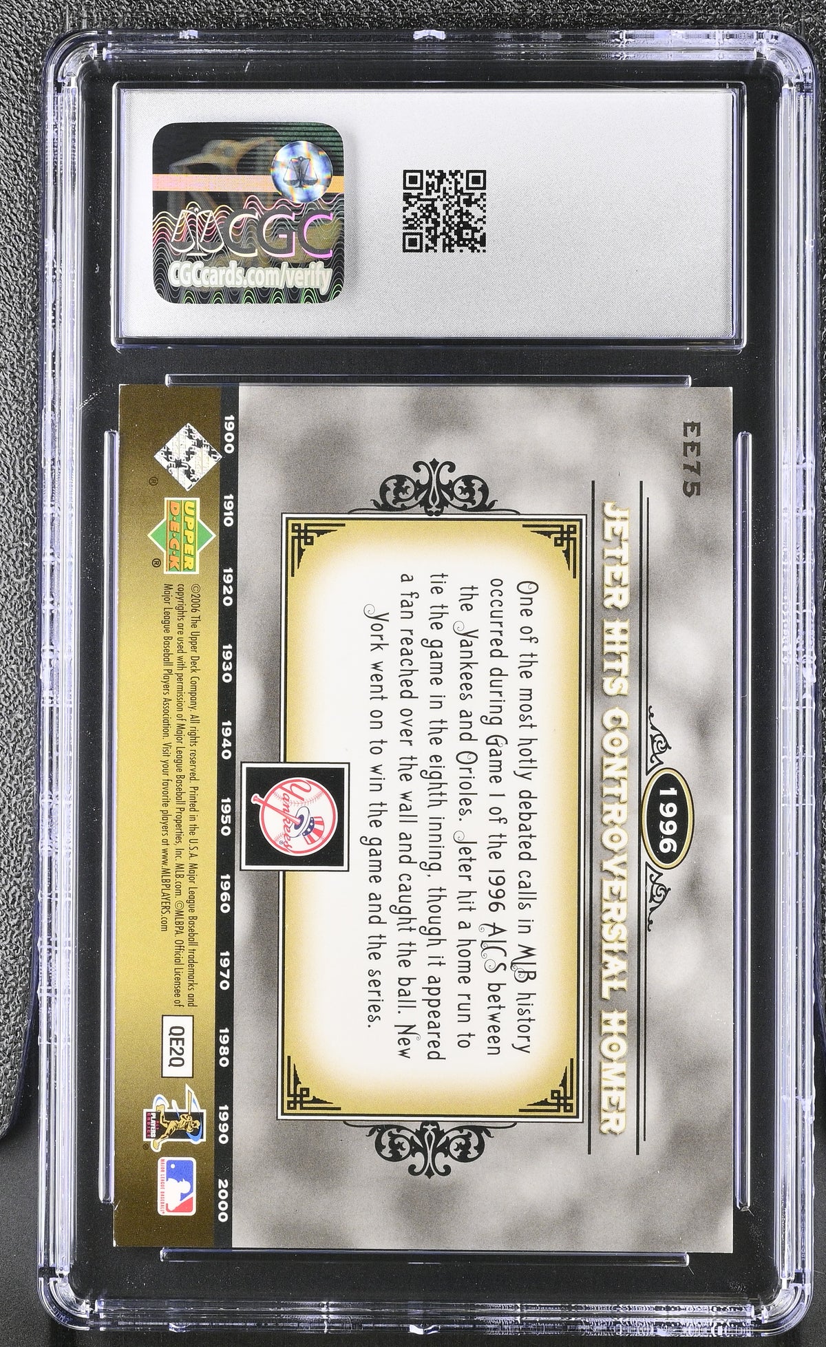 2006 Upper Deck Epic Derek Jeter /675 Events #EE75 CGC 9 New York Yankees