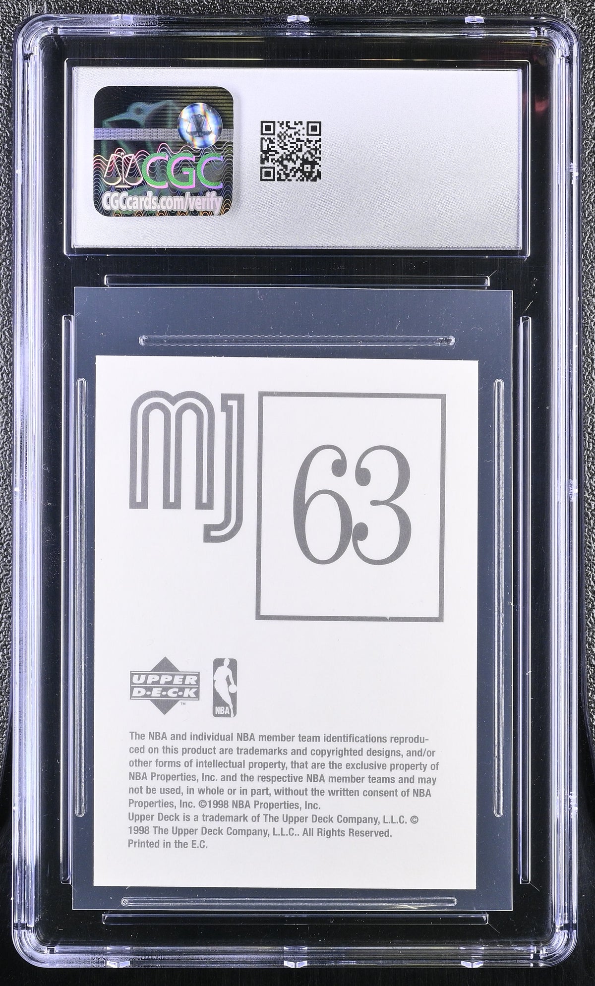 1998 Upper Deck MJ Stickers Michael Jordan #63 CGC 9 Chicago Bulls