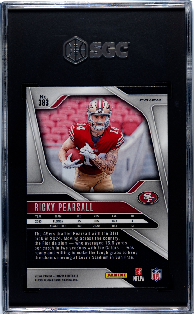 2024 Panini Prizm Ricky Pearsall Disco Rookie #383 SGC 9.5 San Francisco 49ers
