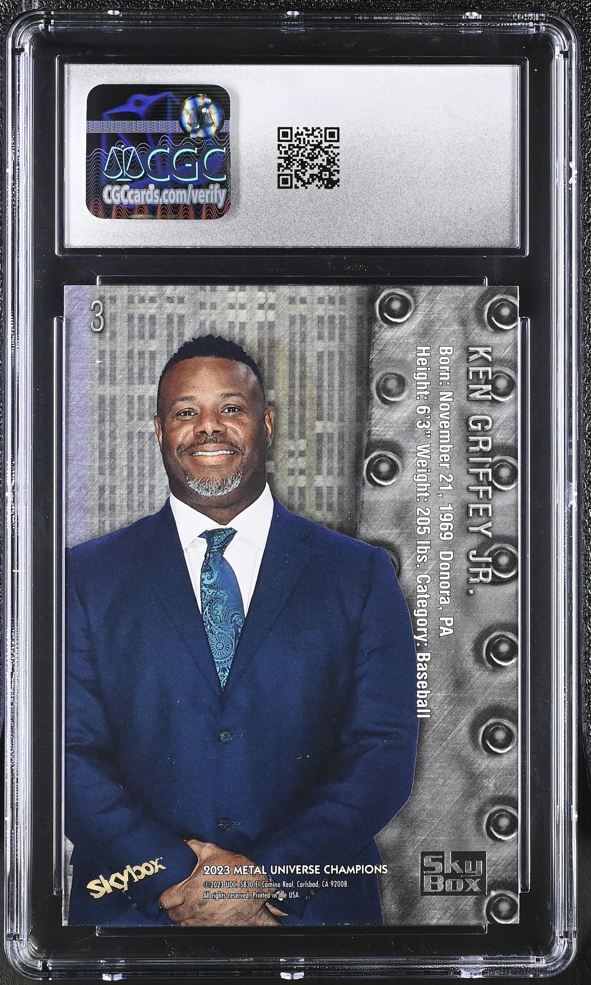 2023 UD Metal Universe Champions Ken Griffey Jr '98-99 Retro #3 CGC 10