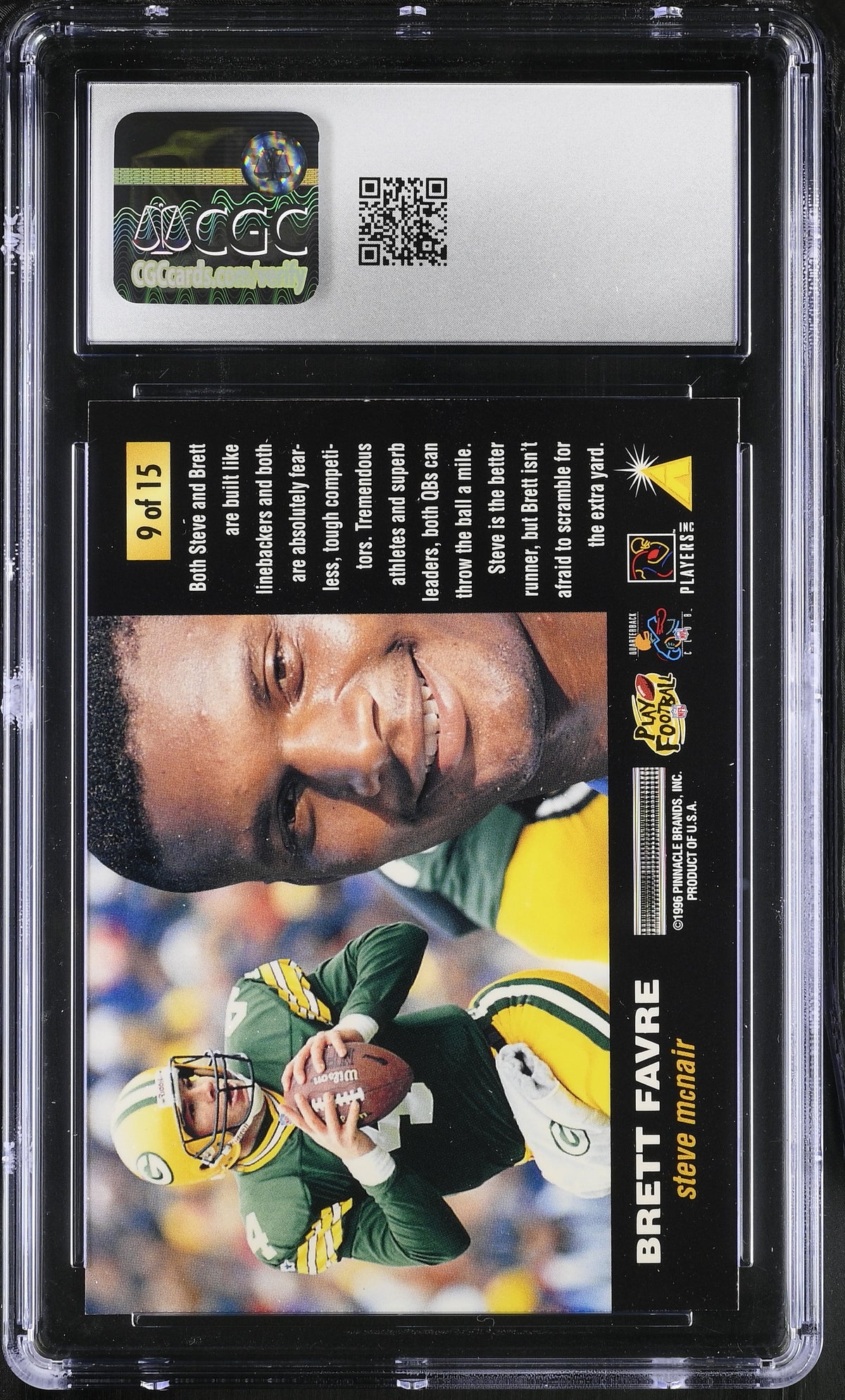 1996 Score Brett Favre/Steve McNair Footsteps #9 CGC 9.5 Houston Oilers