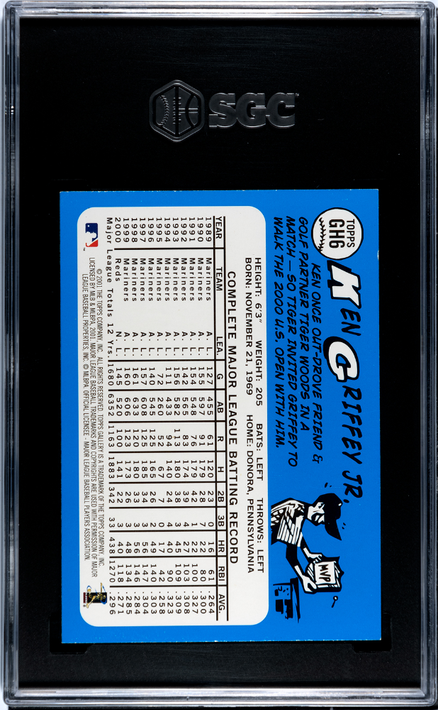 2001 Topps Gallery Ken Griffey JR. #GH6 Heritage SGC 9