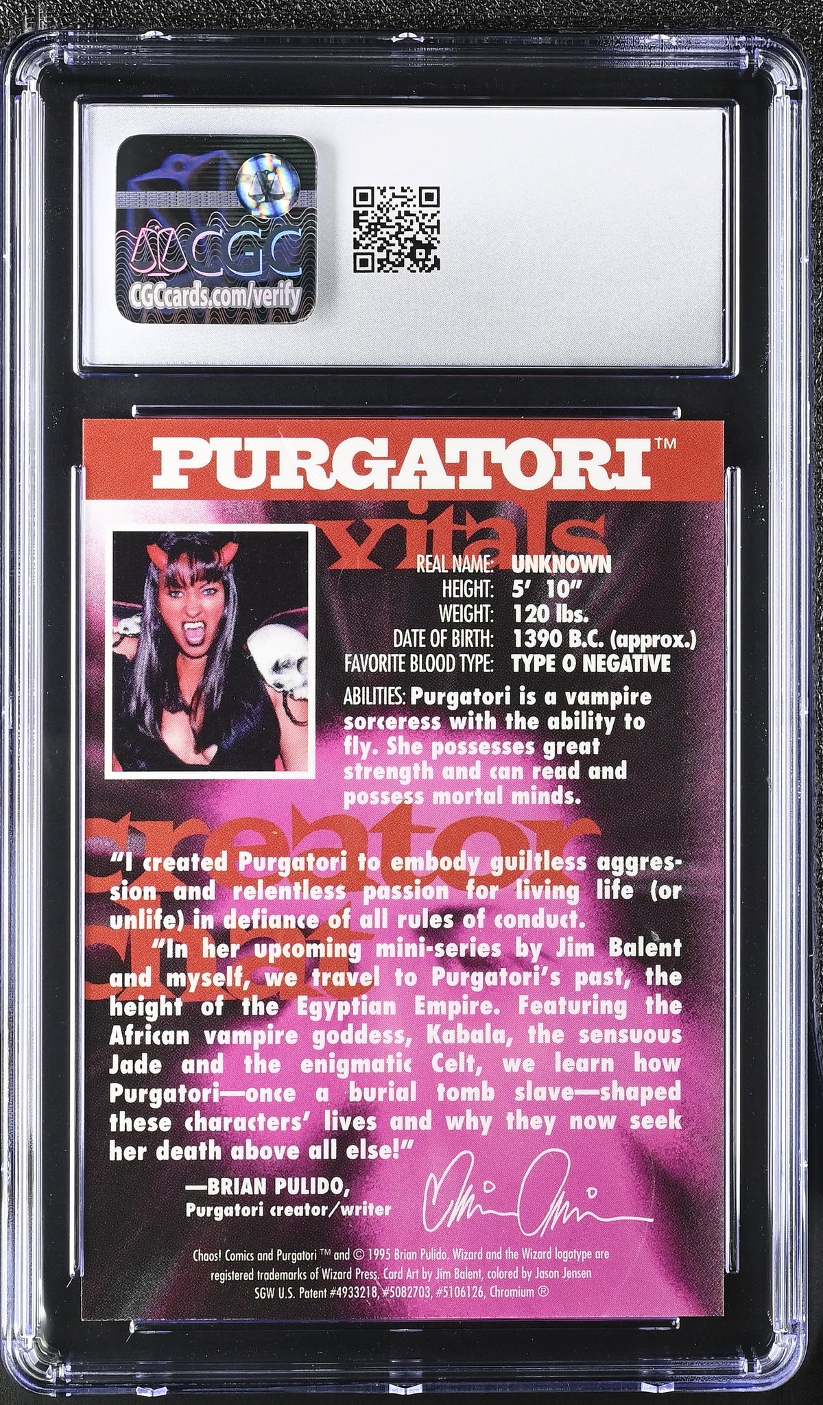1997 Image Wizard Magazine Series 4 Purgatori Chromium #2 CGC 9.5