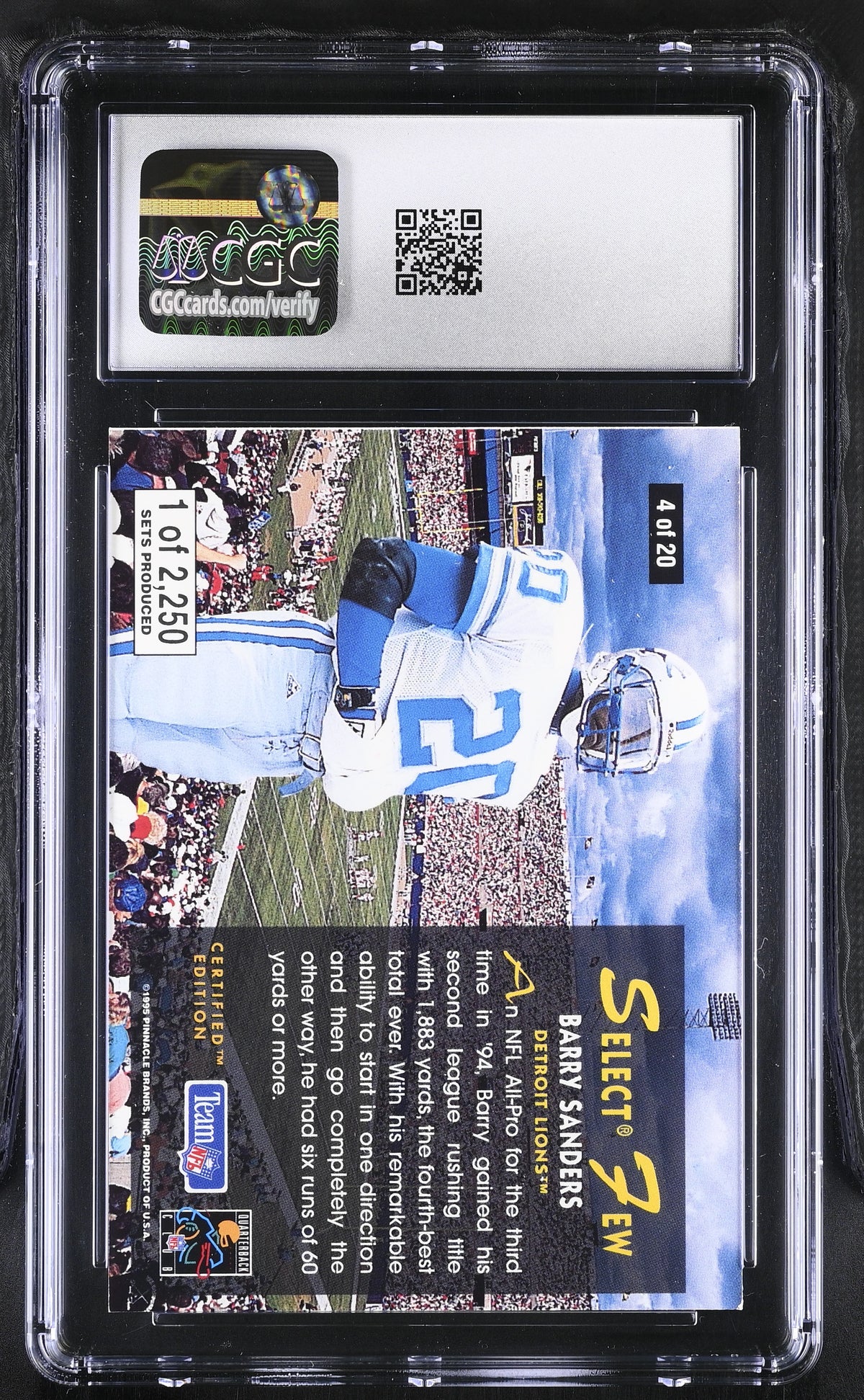 1995 Select Certified Barry Sanders Select Few #4 CGC 8 Detroit Lions
