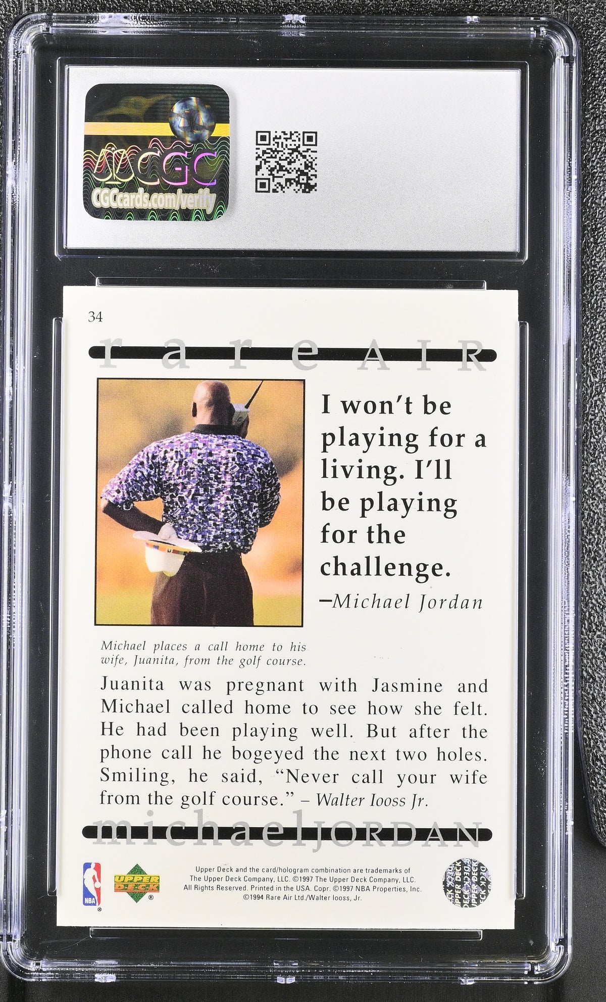 1997 Upper Deck Rare Air Michael Jordan #34 CGC 10