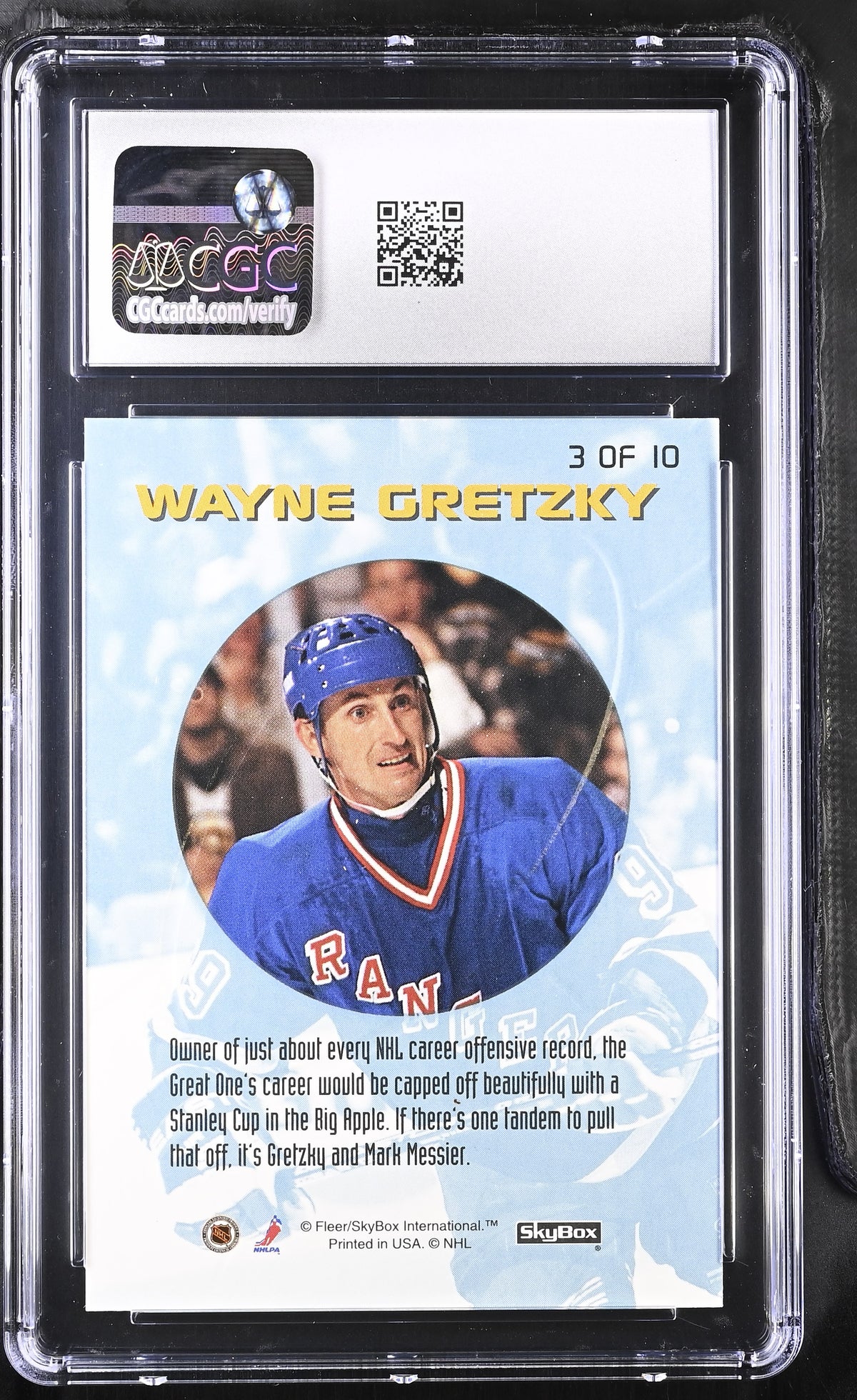 1996-97 Skybox Impact Wayne Gretzky Countdown to Impact #3 CGC 9.5 Rangers