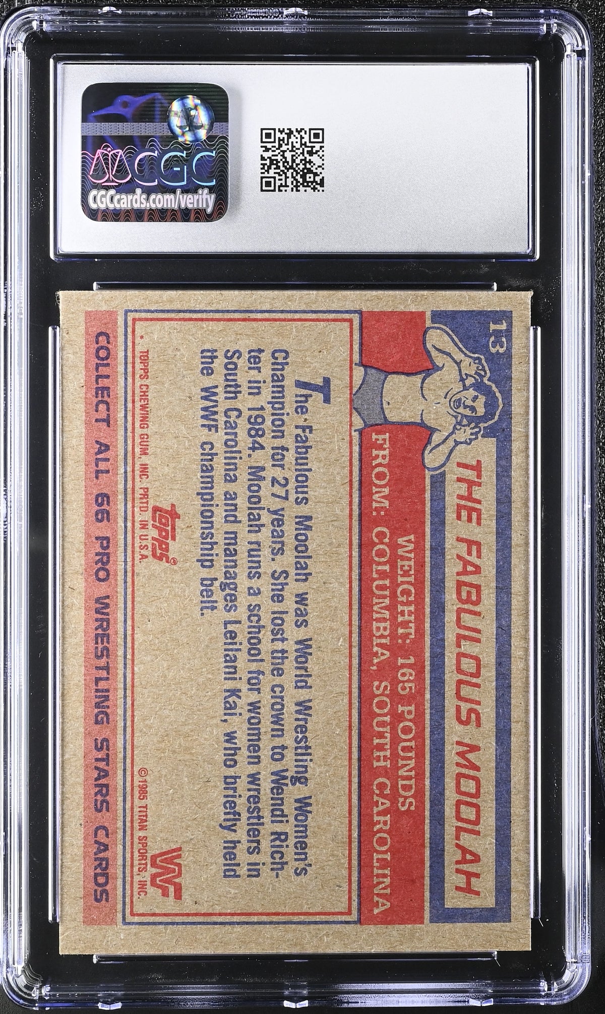 1985 Topps WWF Fabulous Moolah #13 CGC 9