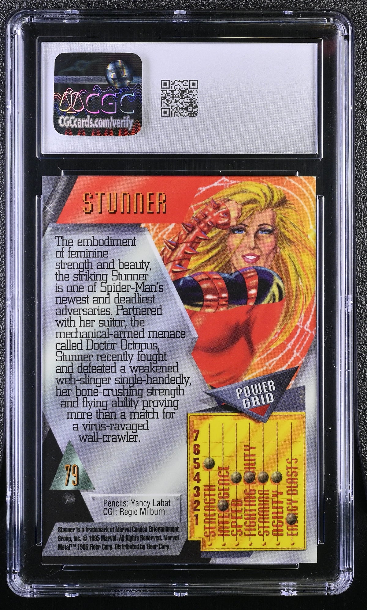 1995 Fleer Marvel Metal Inaugural Edition Stunner #79 CGC 9.5