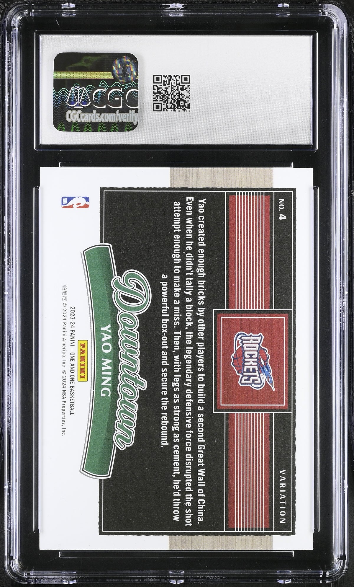 2023-24 Panini One And One Yao Ming Downtown Variations #4 CGC 9.5 Rockets