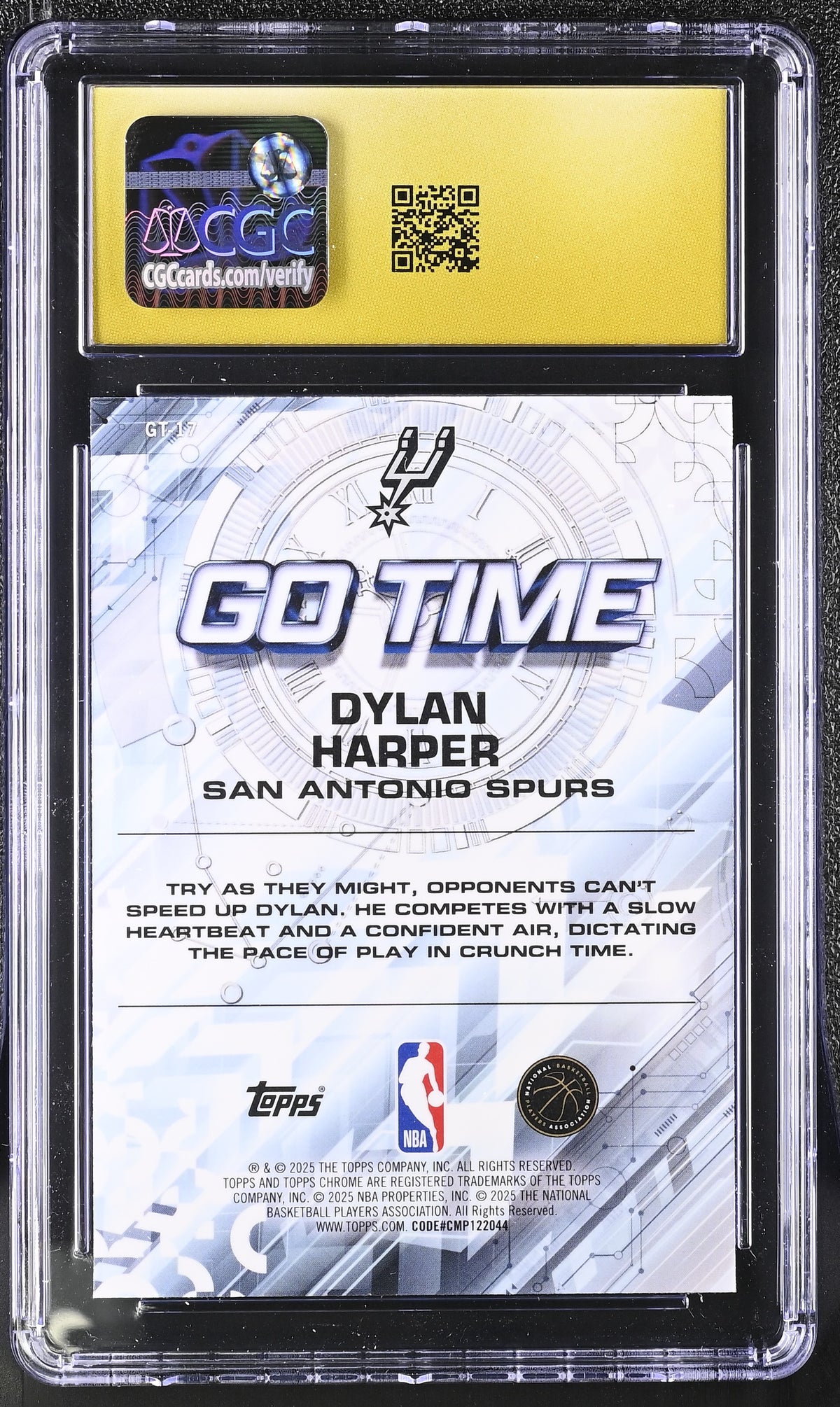 2025-26 Topps Chrome Dylan Harper Rookie Go Time #GT-17 CGC 10 Pristine Spurs