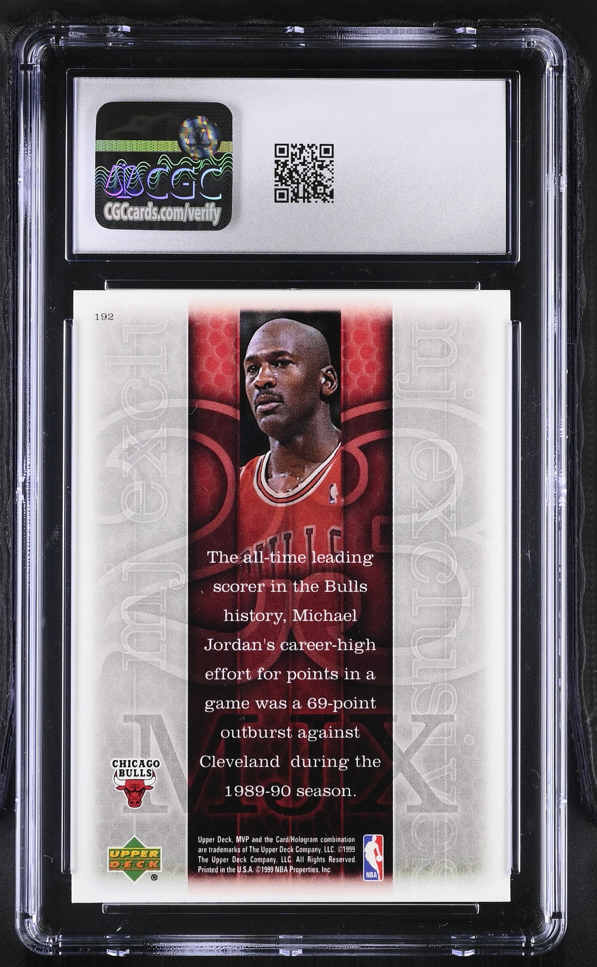 1999-00 Upper Deck MVP Michael Jordan #192 CGC 9 Chicago Bulls