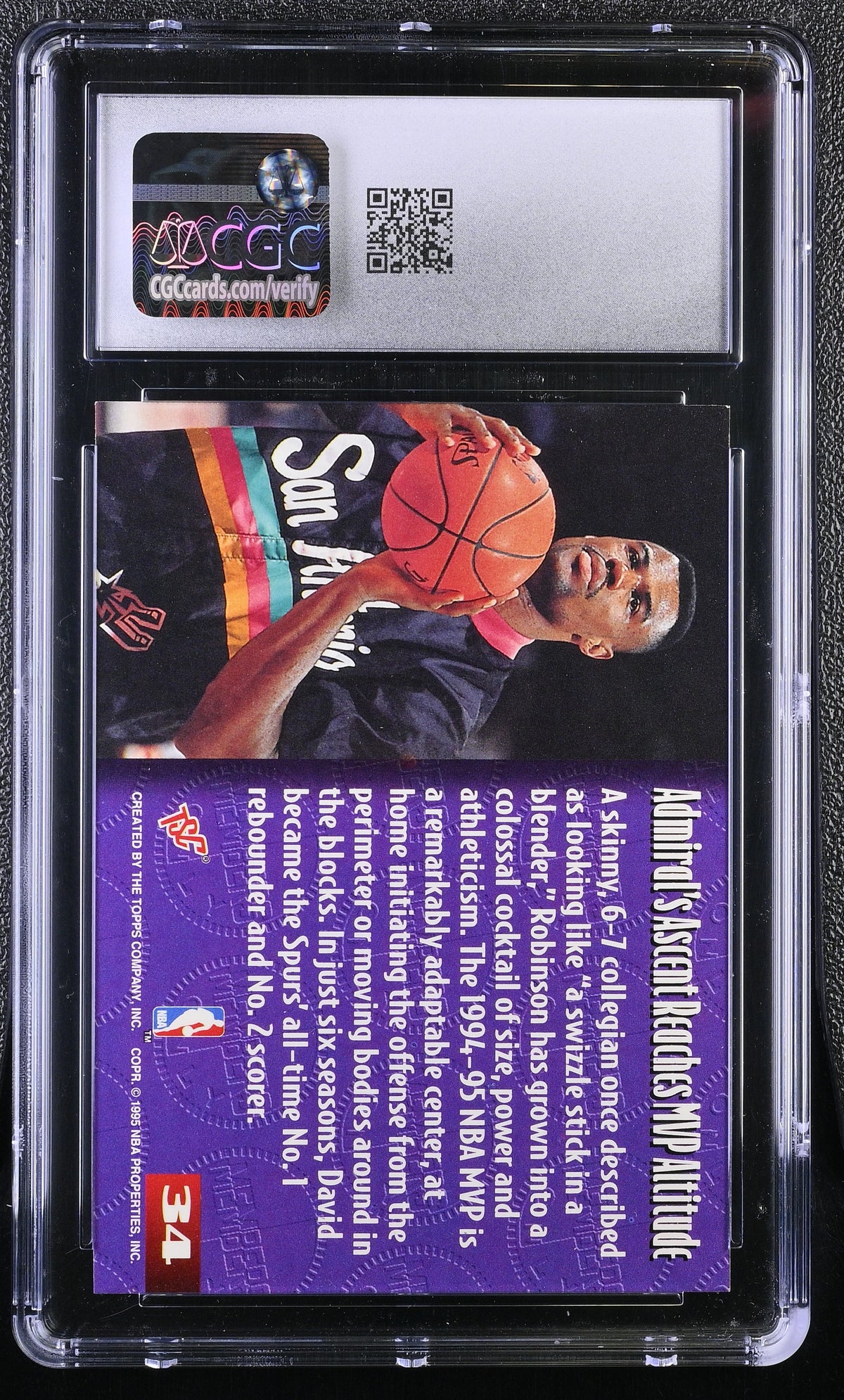 1994-95 Topps Stadium Club David Robinson Members Only #34 CGC 9.5 Spurs