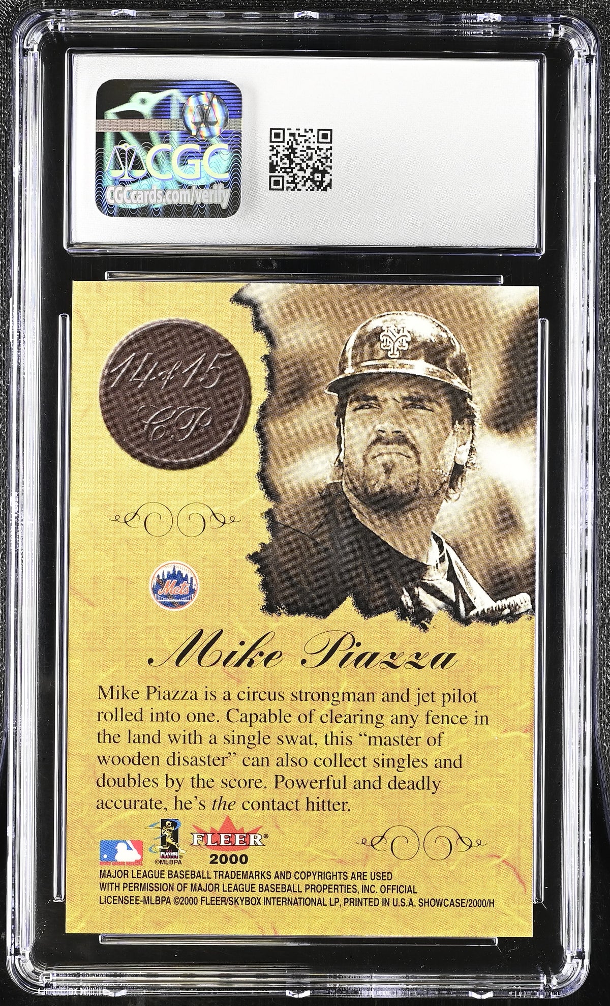 2000 Fleer Showcase Mike Piazza Consummate Prose #14CP CGC 10 New York Mets