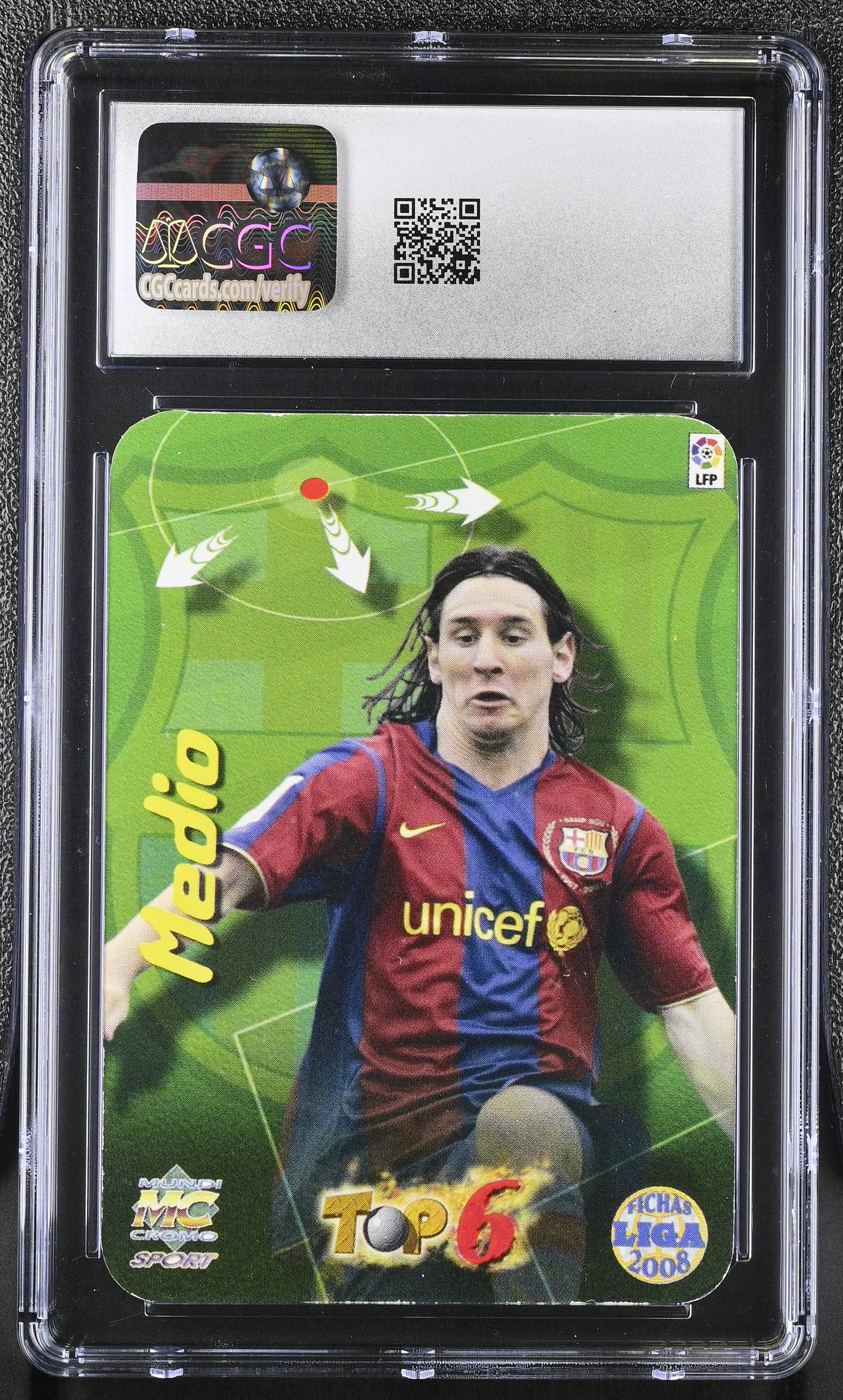 2007-08 Mundicromo Lionel Messi Foil Las Fichas de La Liga #661 CGC 8