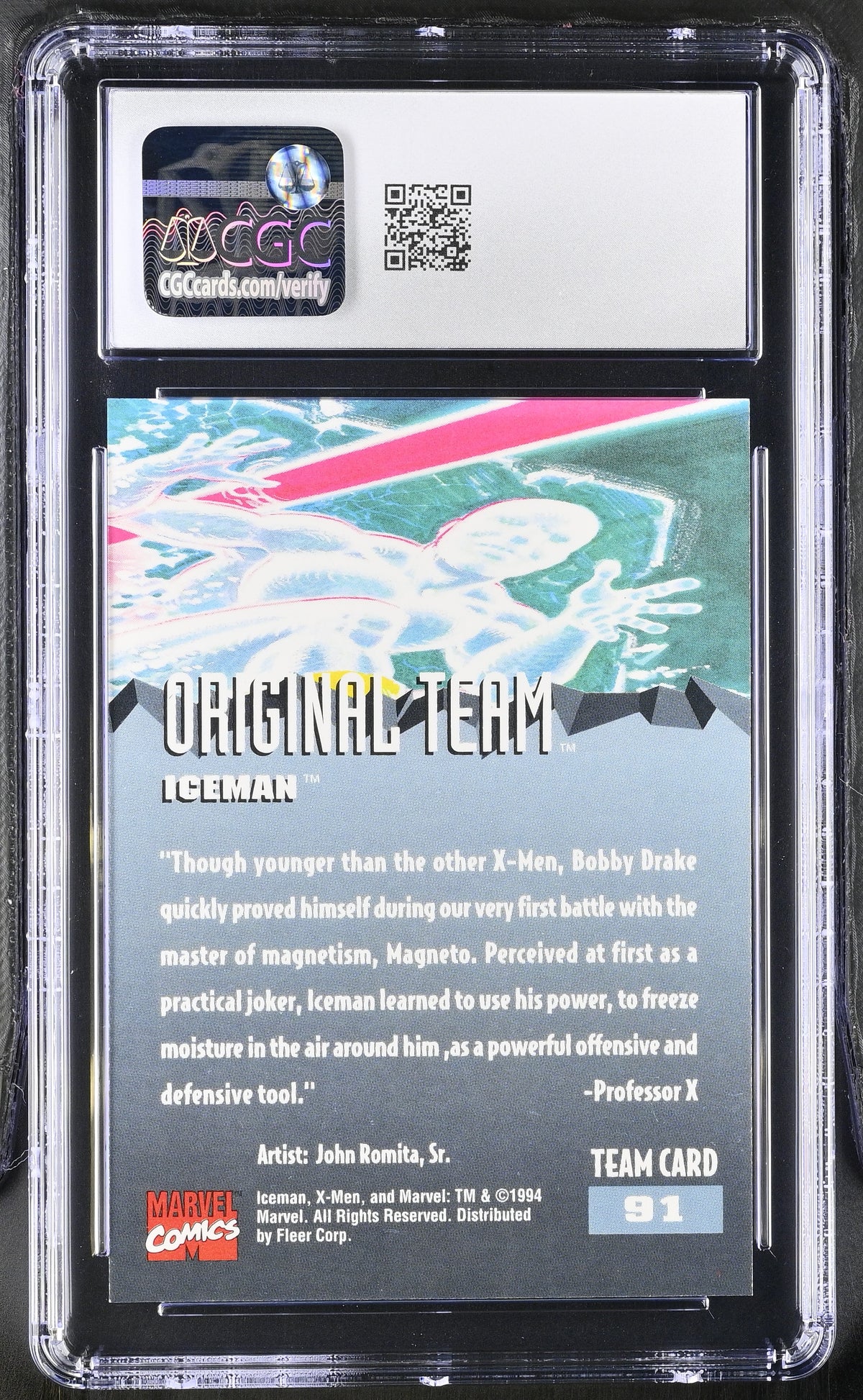 1994 Fleer Ultra X-Men '95 Iceman #91 CGC 10