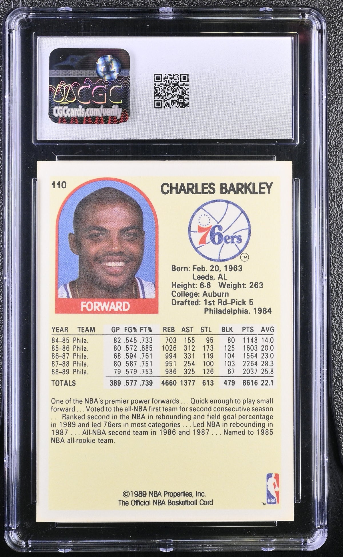 1989-90 Hoops Charles Barkley #110 CGC 10 Philadelphia 76ers