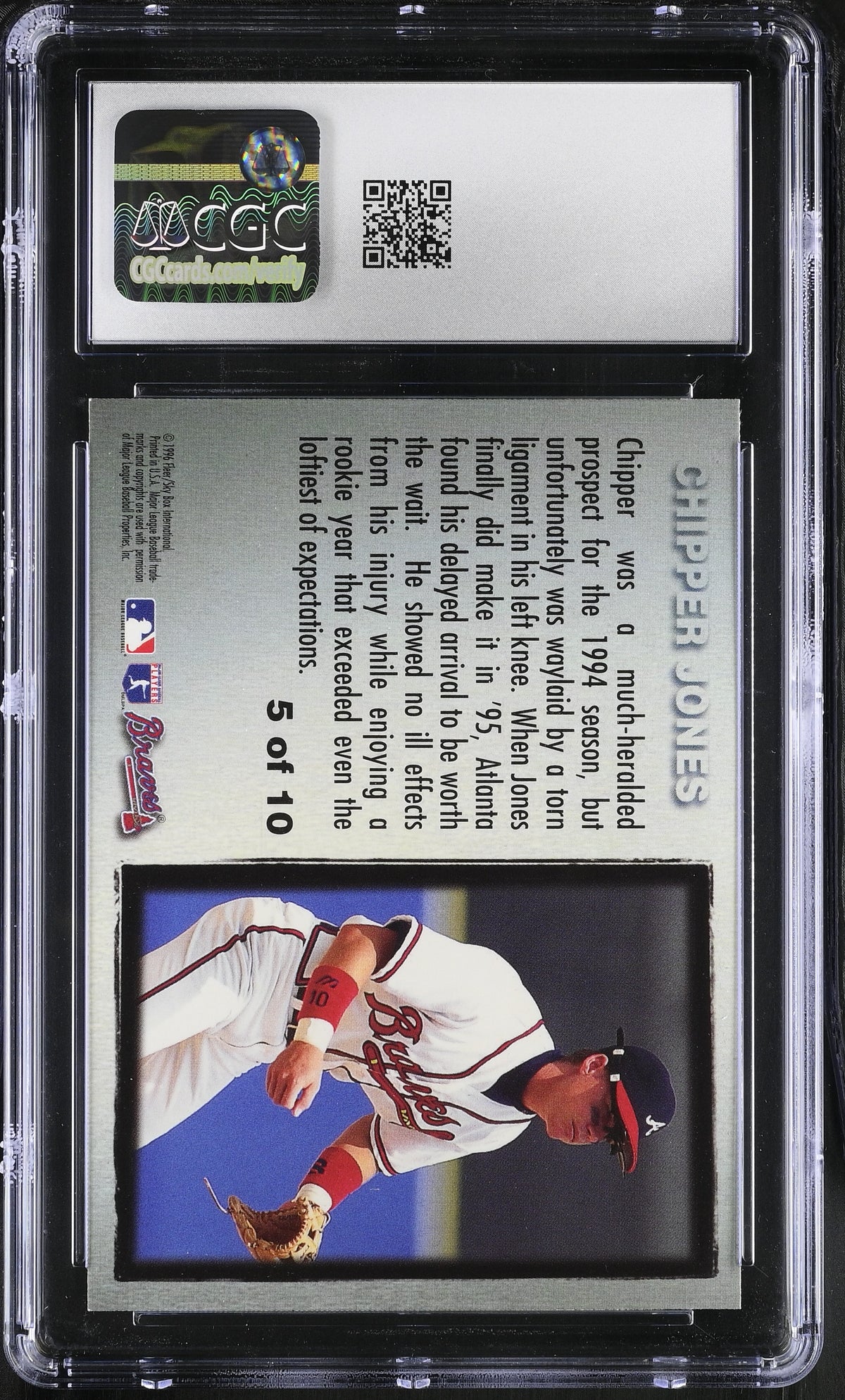 1996 Metal Universe Chipper Jones Platinum Portraits #5 CGC 9.5 Atlanta Braves