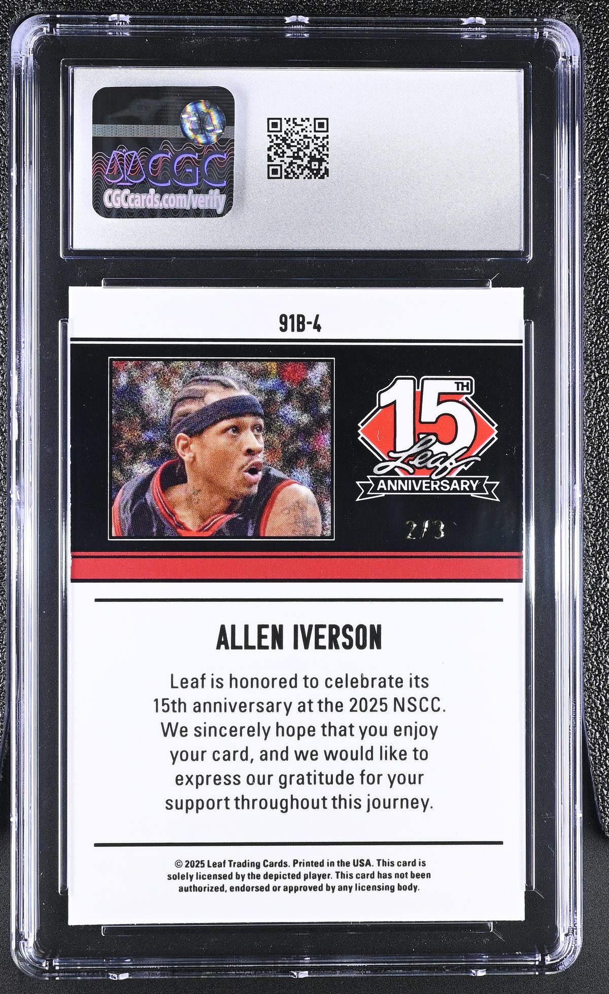2025 Leaf 15th Anniversary '91 Leaf #91B-4 Red Lava CGC 9