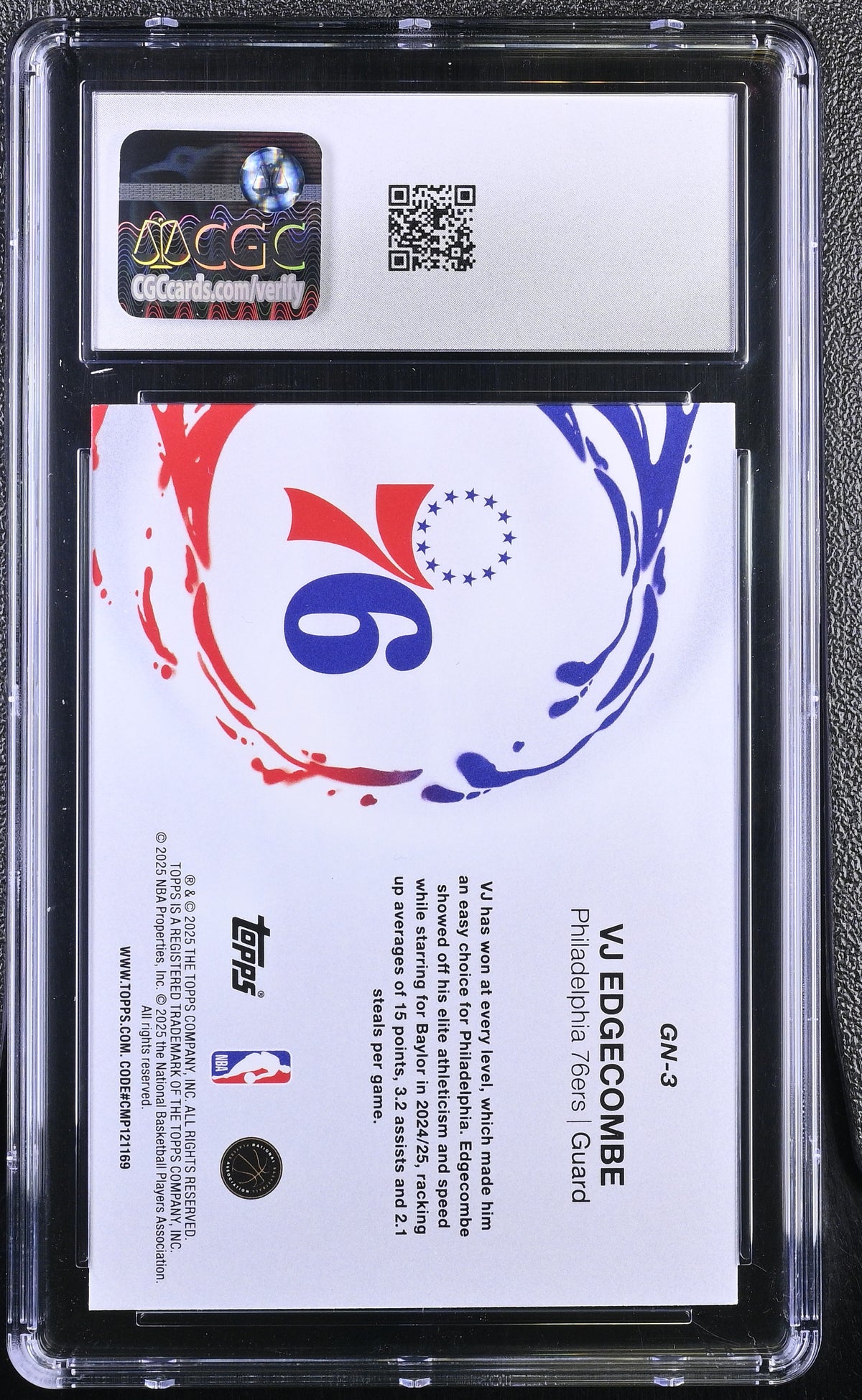2025-26 Topps VJ Edgecombe Generation Now #GN-3 CGC 10