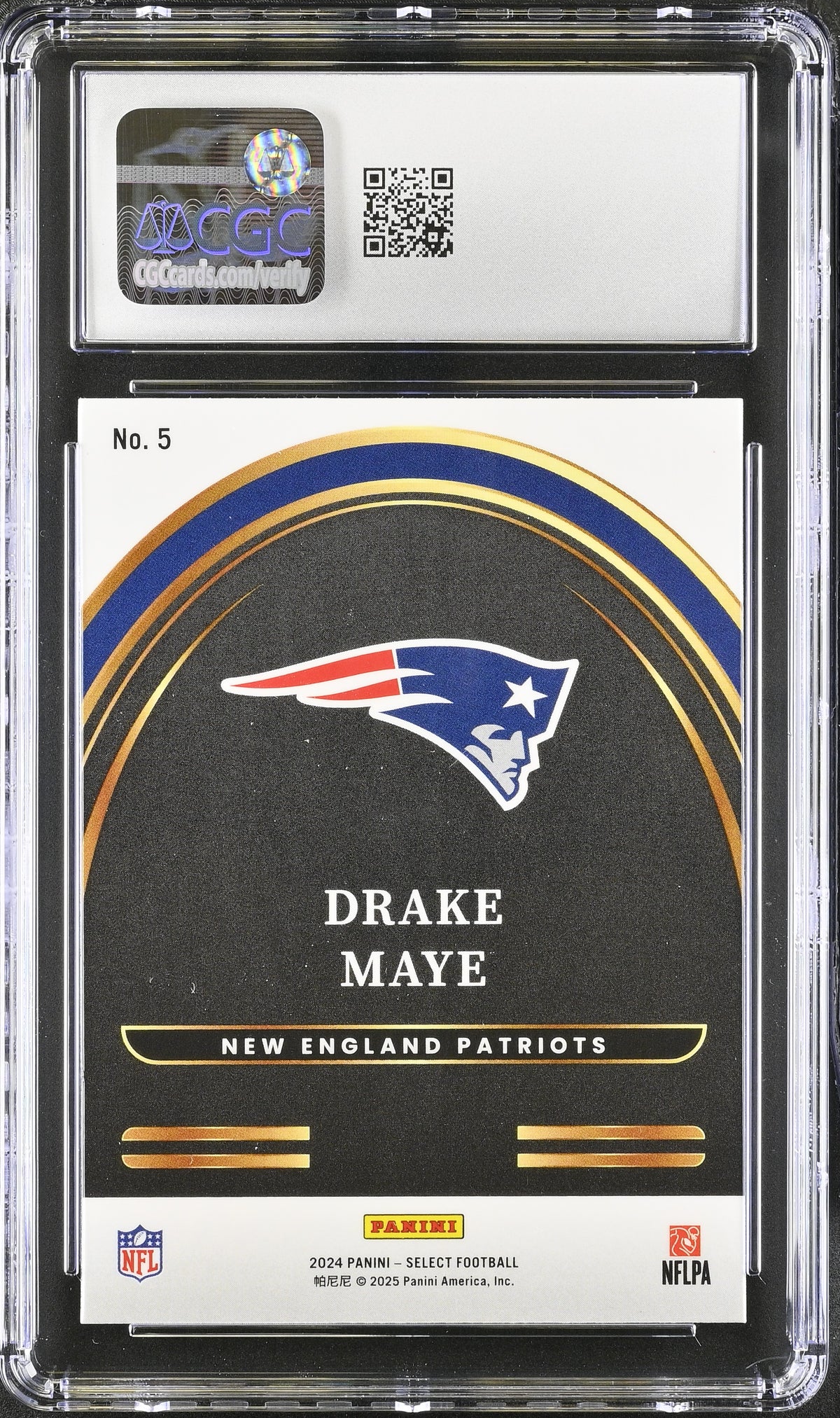 2024 Panini Select Drake Maye Rookie Future #5 CGC 9.5 New England Patriots