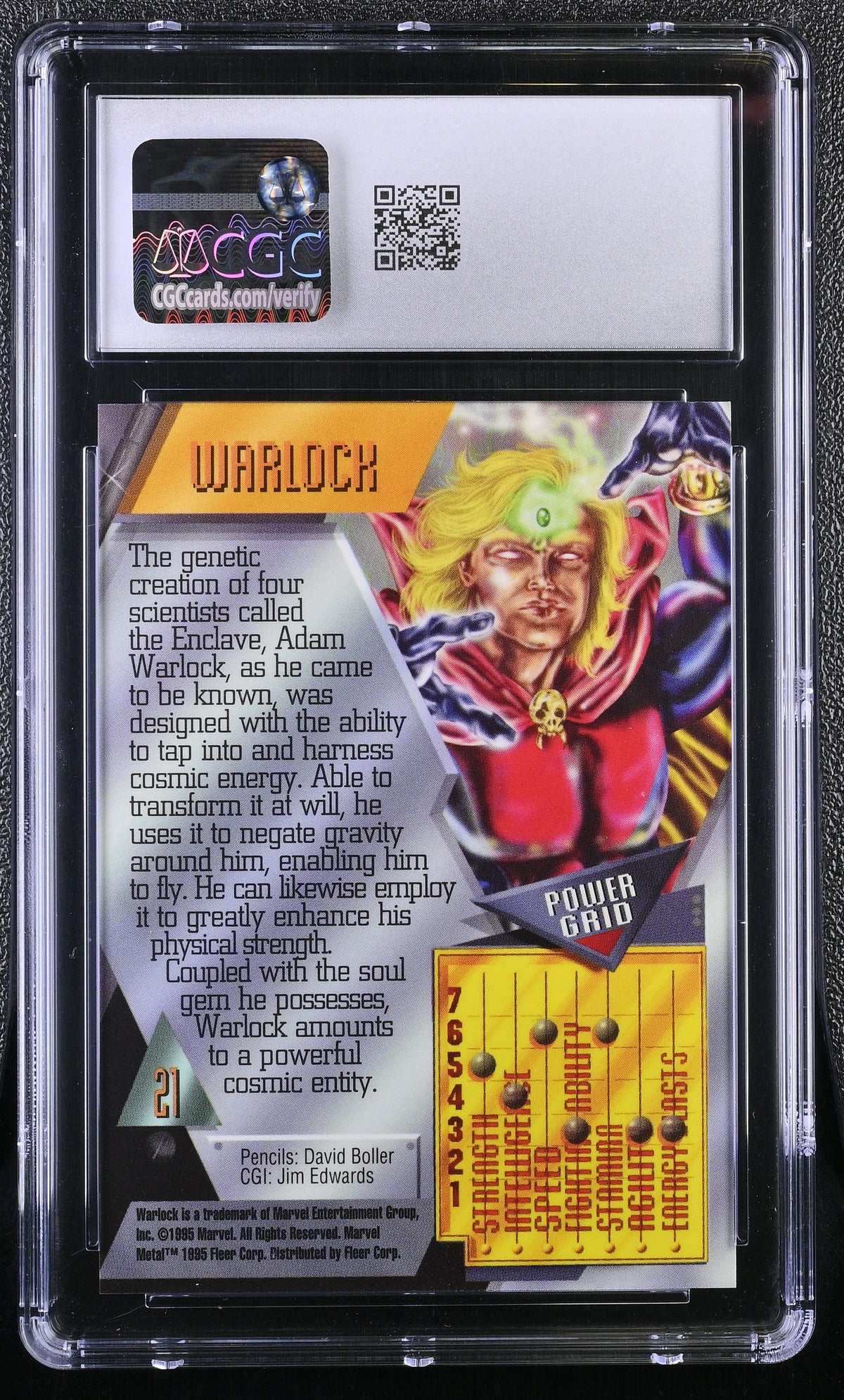 1995 Fleer Marvel Metal Inaugural Edition Warlock #21 CGC 9.5
