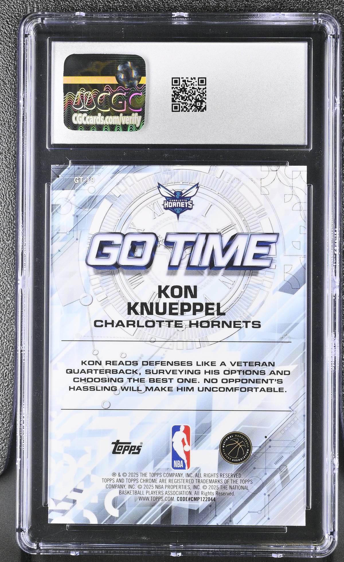 2025-26 Topps Chrome Kon Knueppel Yellow /275 Rookie Go Time #19 CGC 10 Hornets