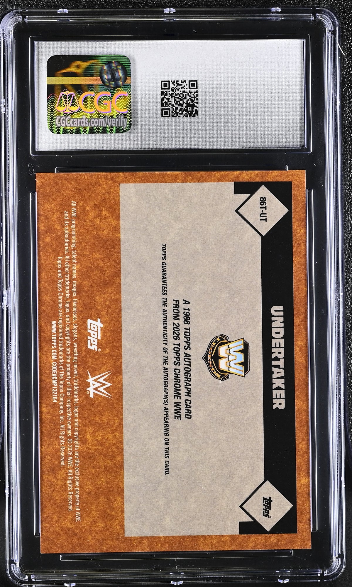 2026 Topps Chrome WWE Undertaker Orange Geometric /25 '86 Auto #86T-UT CGC 9