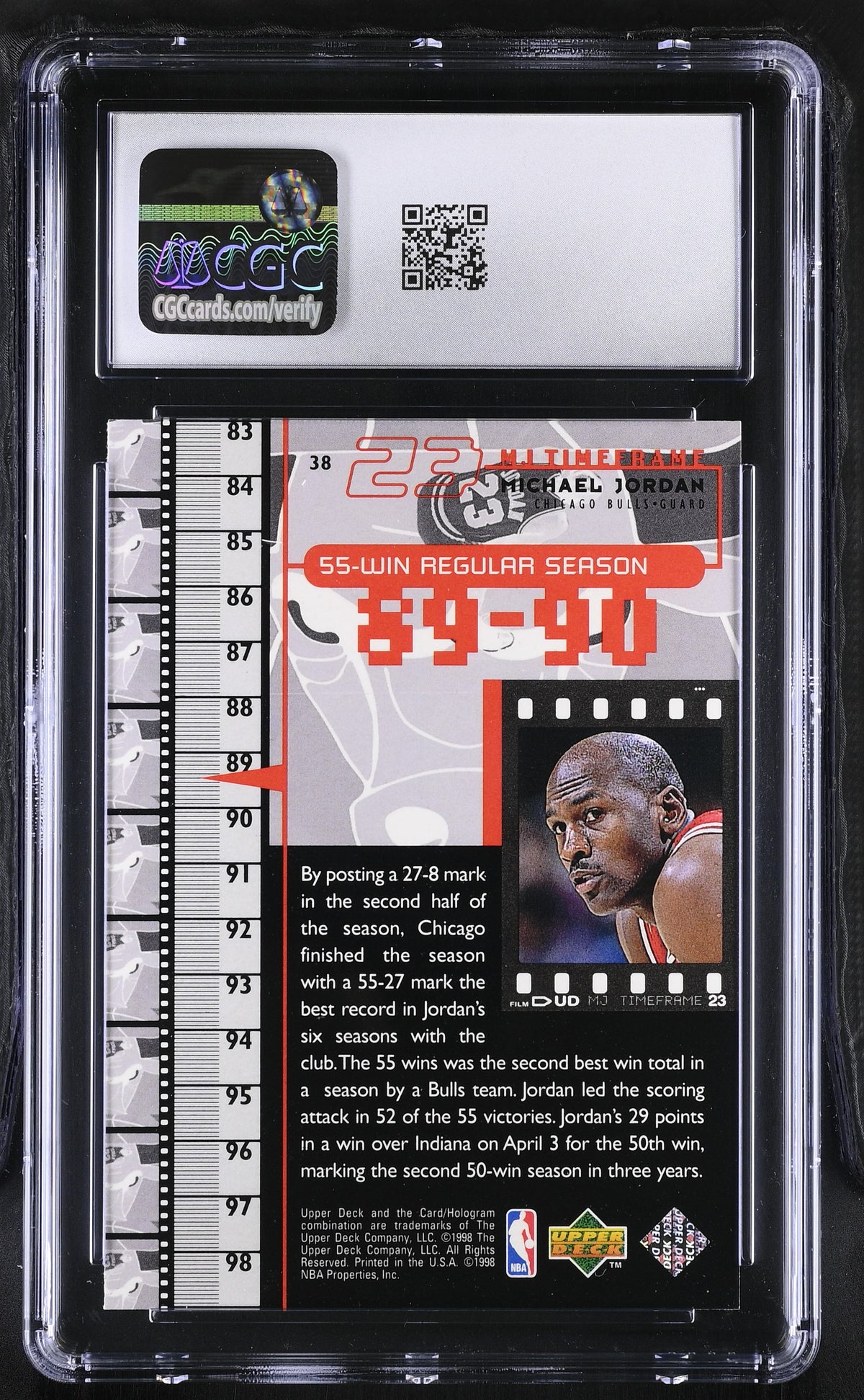 1998 Upper Deck MJ Living Legend Michael Jordan #38 CGC 9 Chicago Bulls