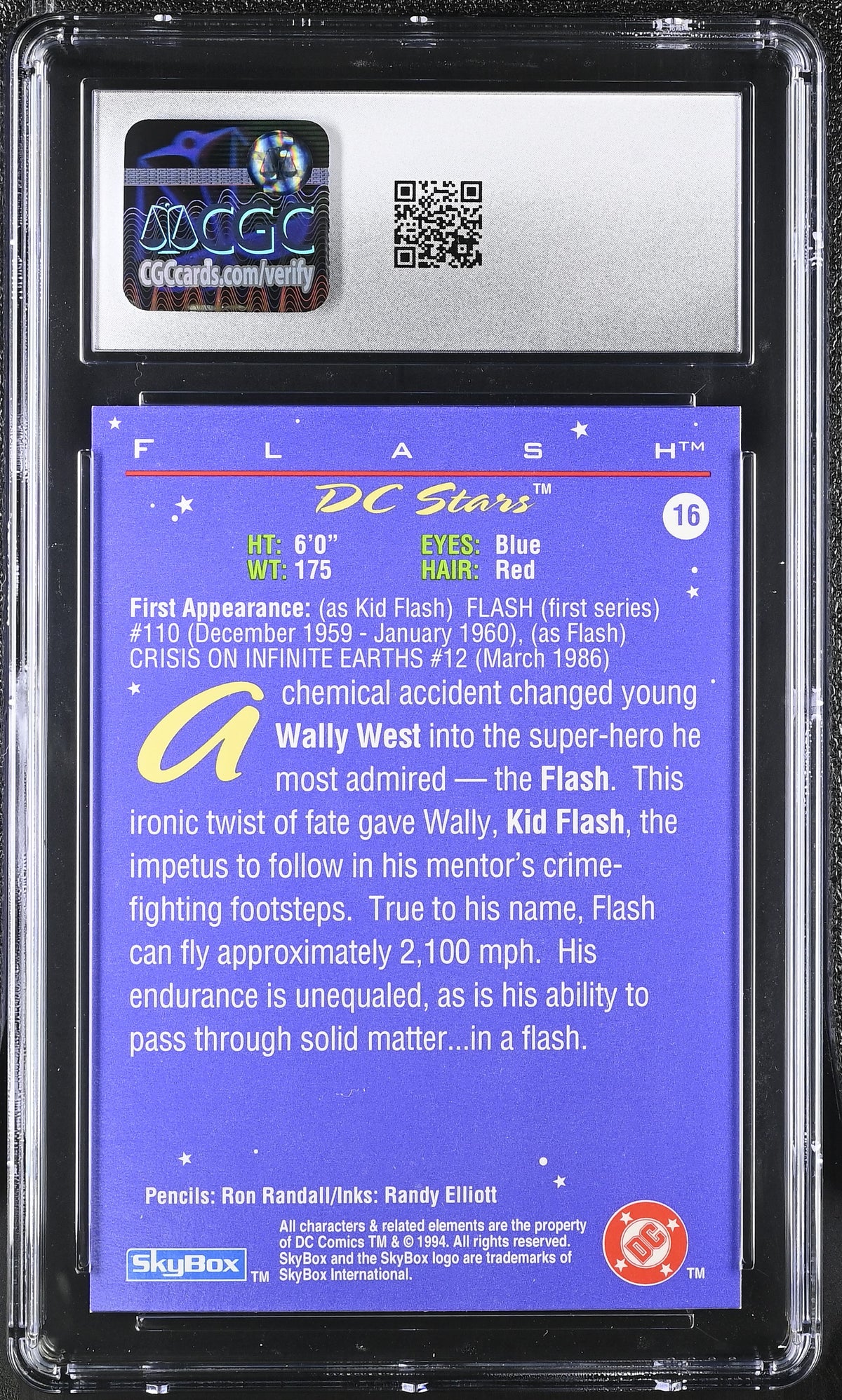 1994 Skybox DC Stars Flash #16 CGC 9.5