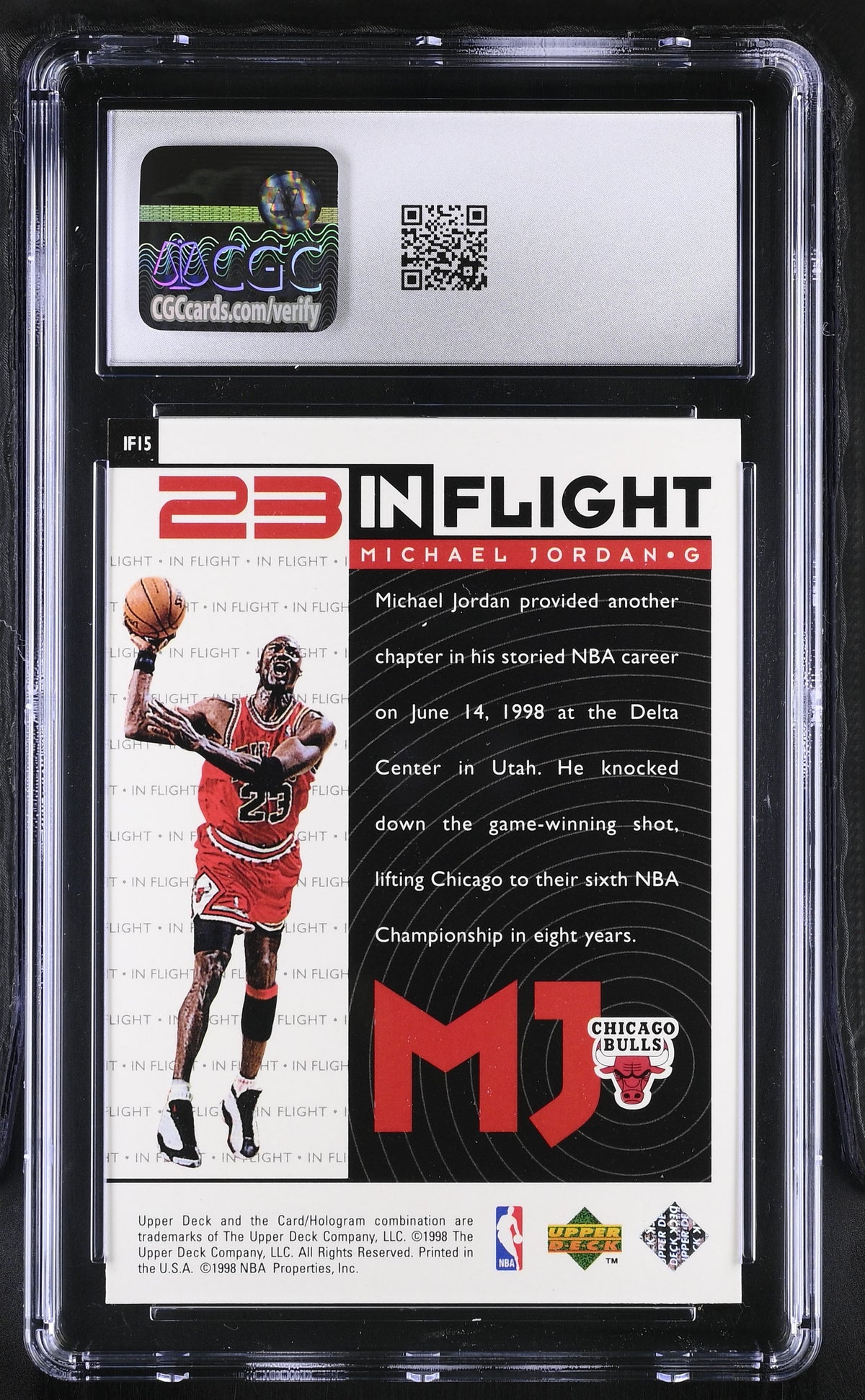 1998 Upper Deck MJ Living Legend Michael Jordan In Flight #IF15 CGC 9 Bulls