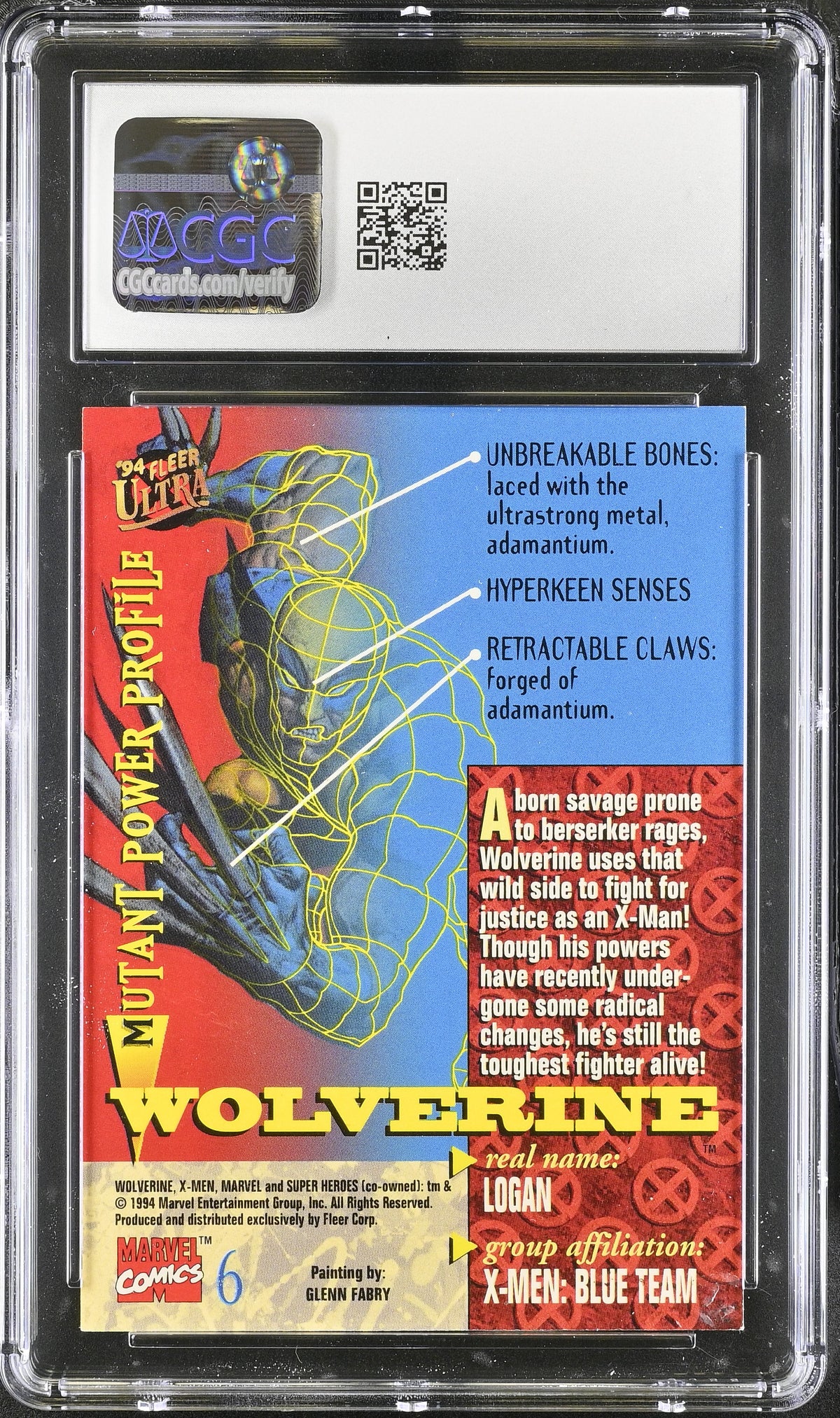 1994 Fleer Ultra X-Men Wolverine #6 CGC 9