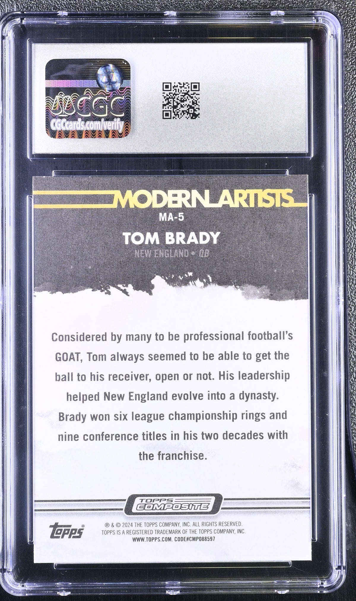 2023 Topps Composite Tom Brady Modern Artists #MA-5 CGC 10 New England Patriots