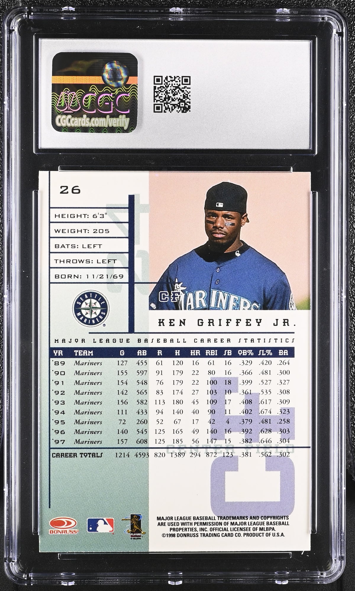 1998 Leaf Rookies & Stars Ken Griffey Jr. #26 CGC 9.5 Seattle Mariners