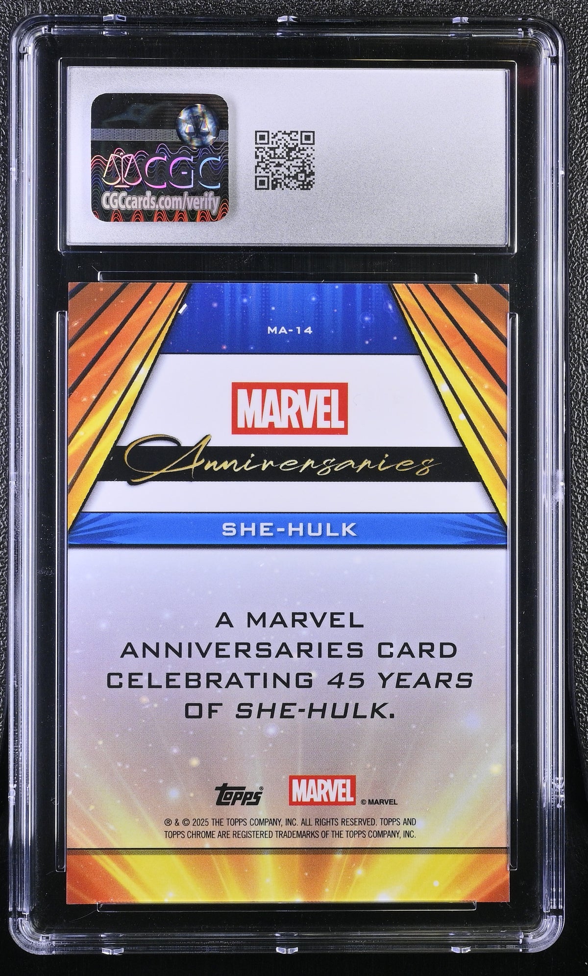 2025 Topps Marvel Chrome She-Hulk #MA-14 Marvel Anniversaries CGC 9.5