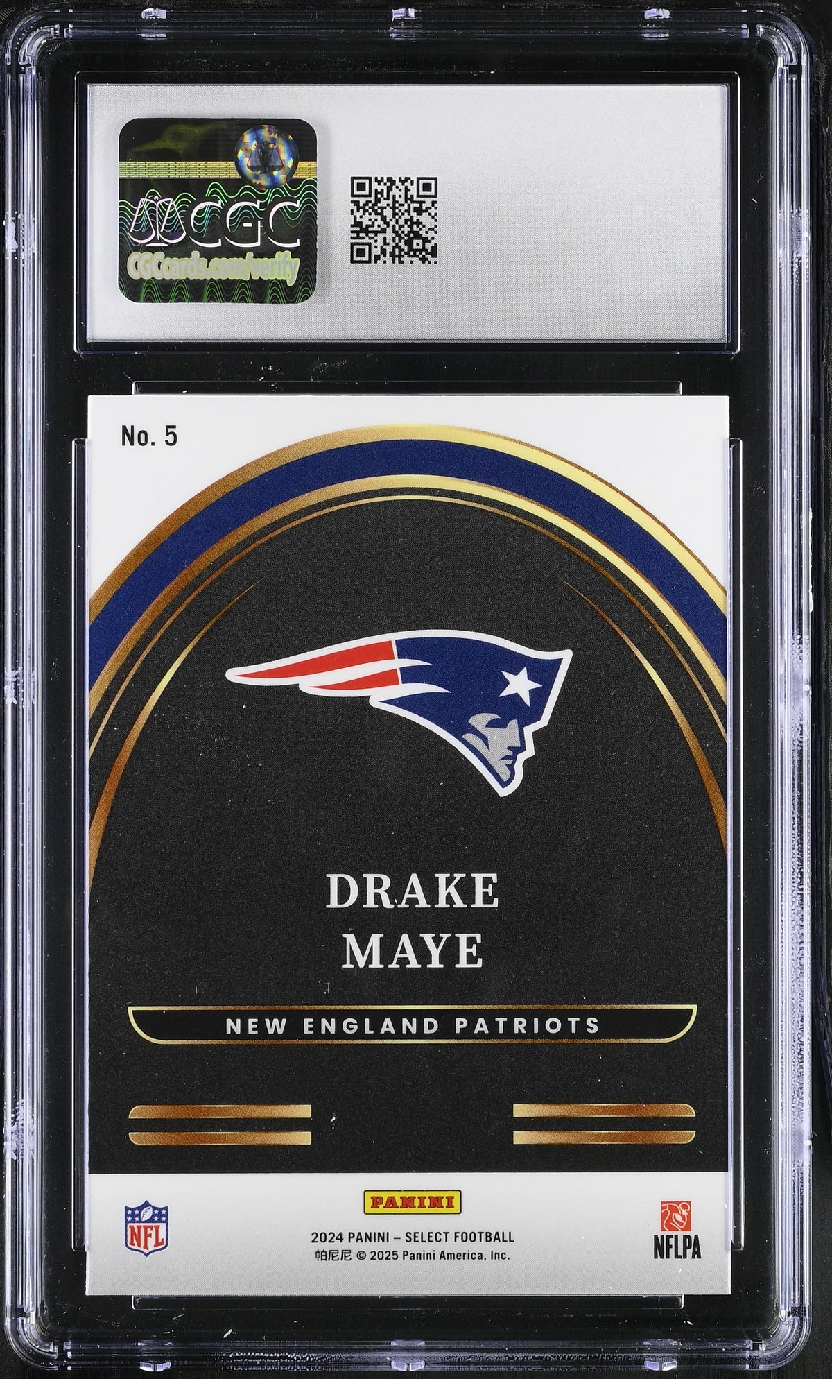 2024 Panini Select Drake Maye Rookie Future #5 CGC 9.5 New England Patriots