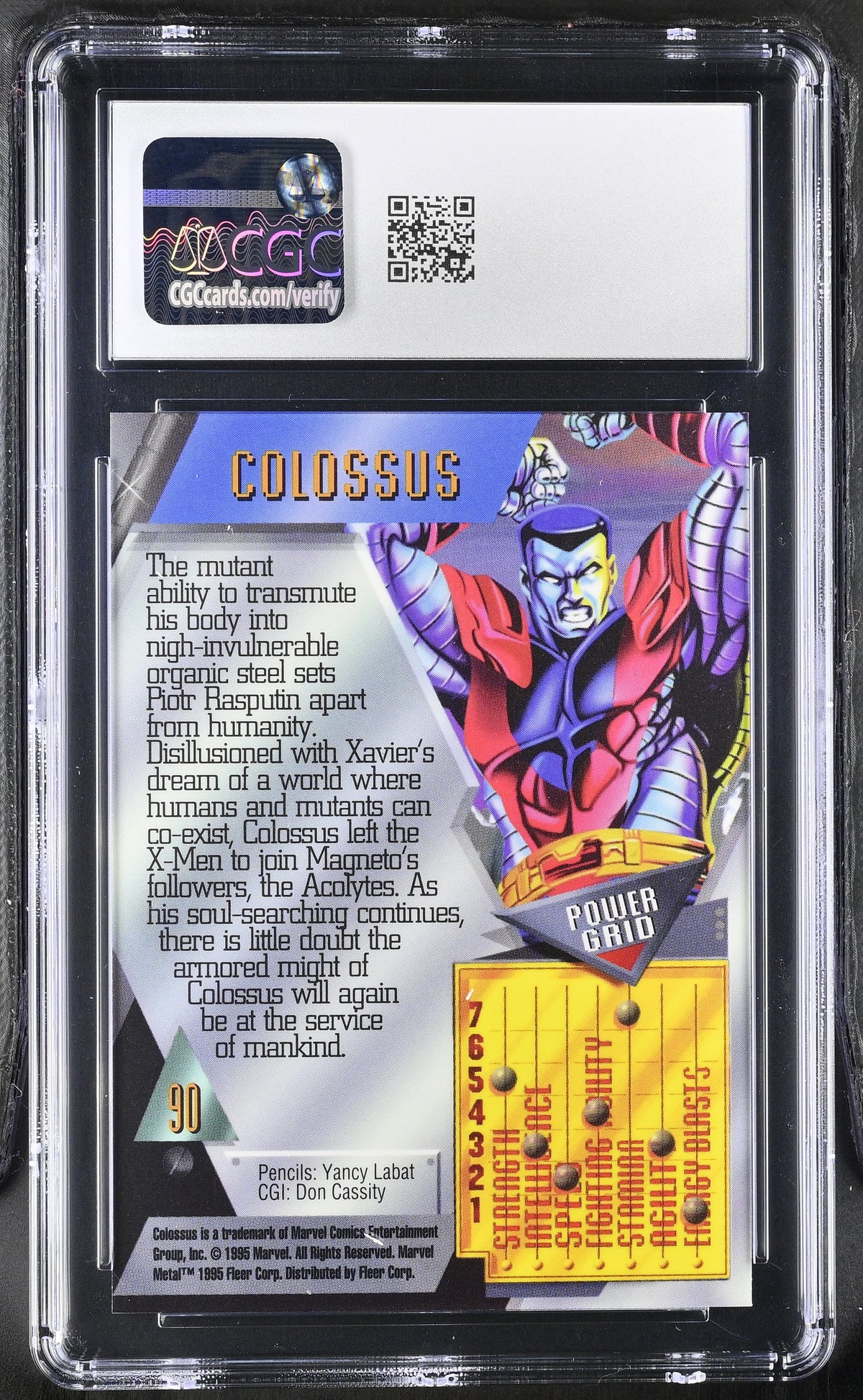 1995 Fleer Marvel Metal Inaugural Edition Colossus #90 CGC 10